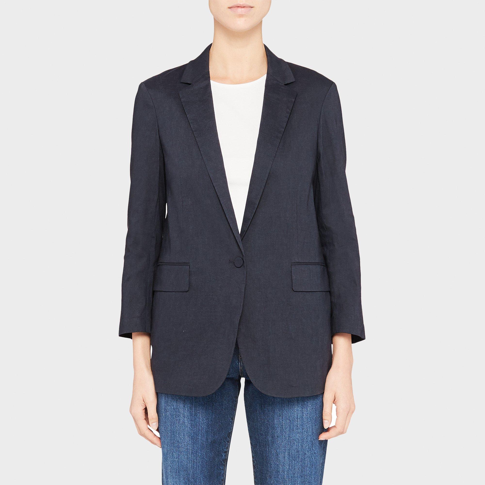 Casual Blazer in Stretch Linen