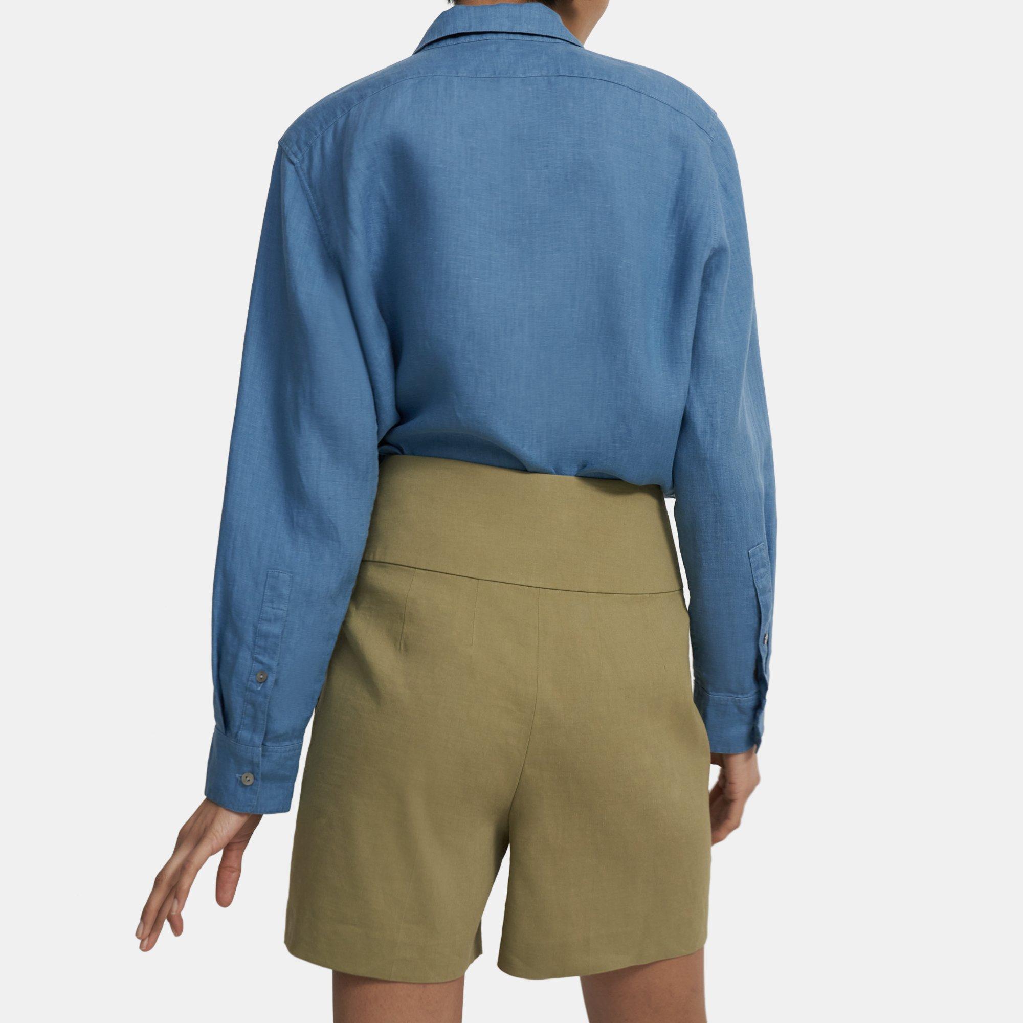 Pleated Carrot Short in Good Linen