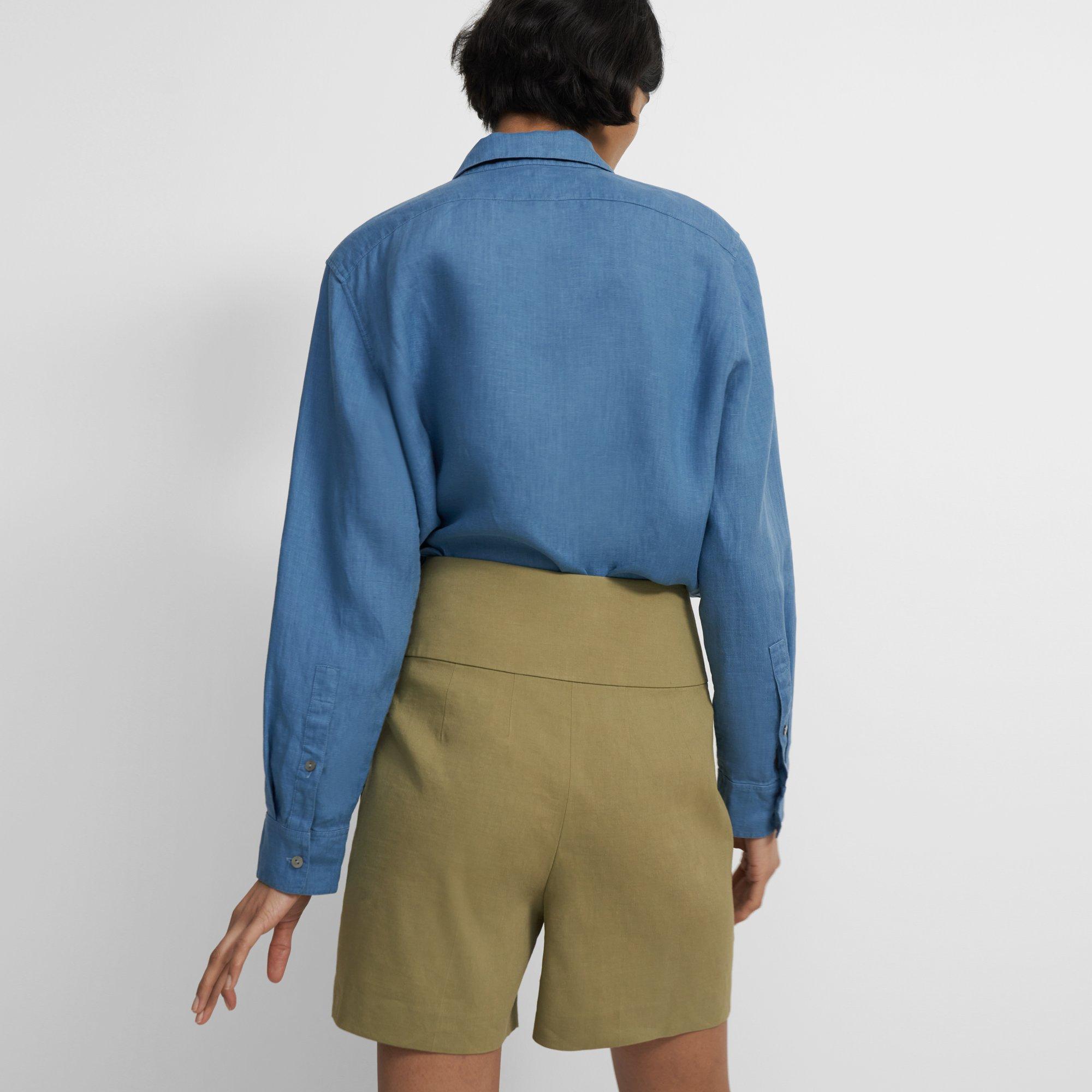 Pleated Carrot Short in Good Linen