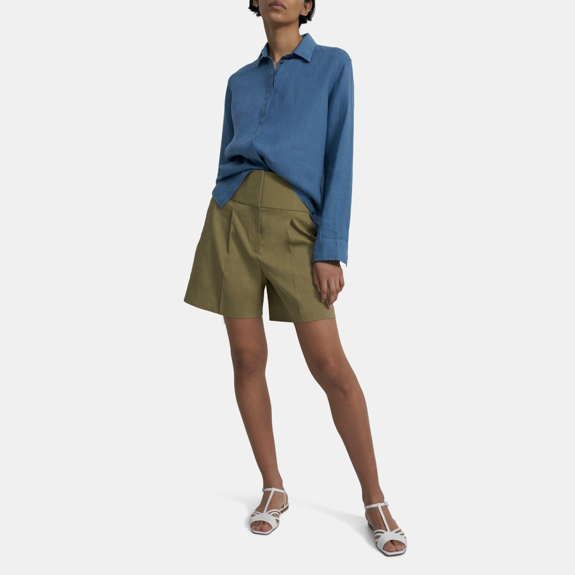 Pleated Carrot Short in Good Linen