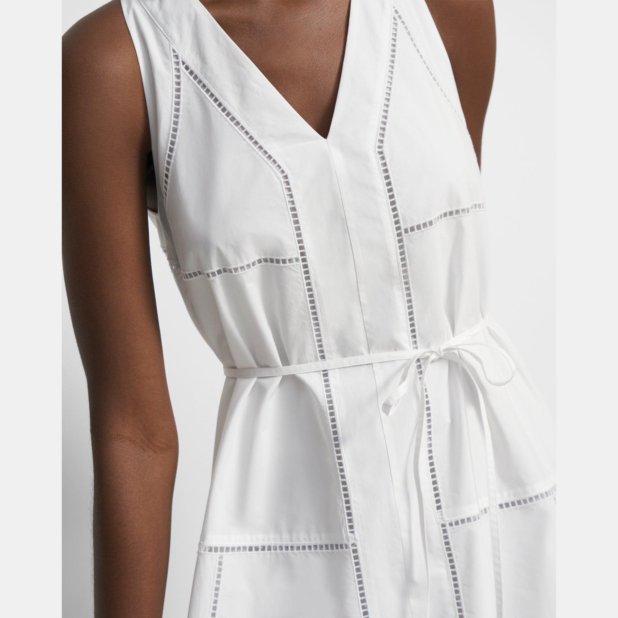 theory sleeveless dress in eyelet cotton