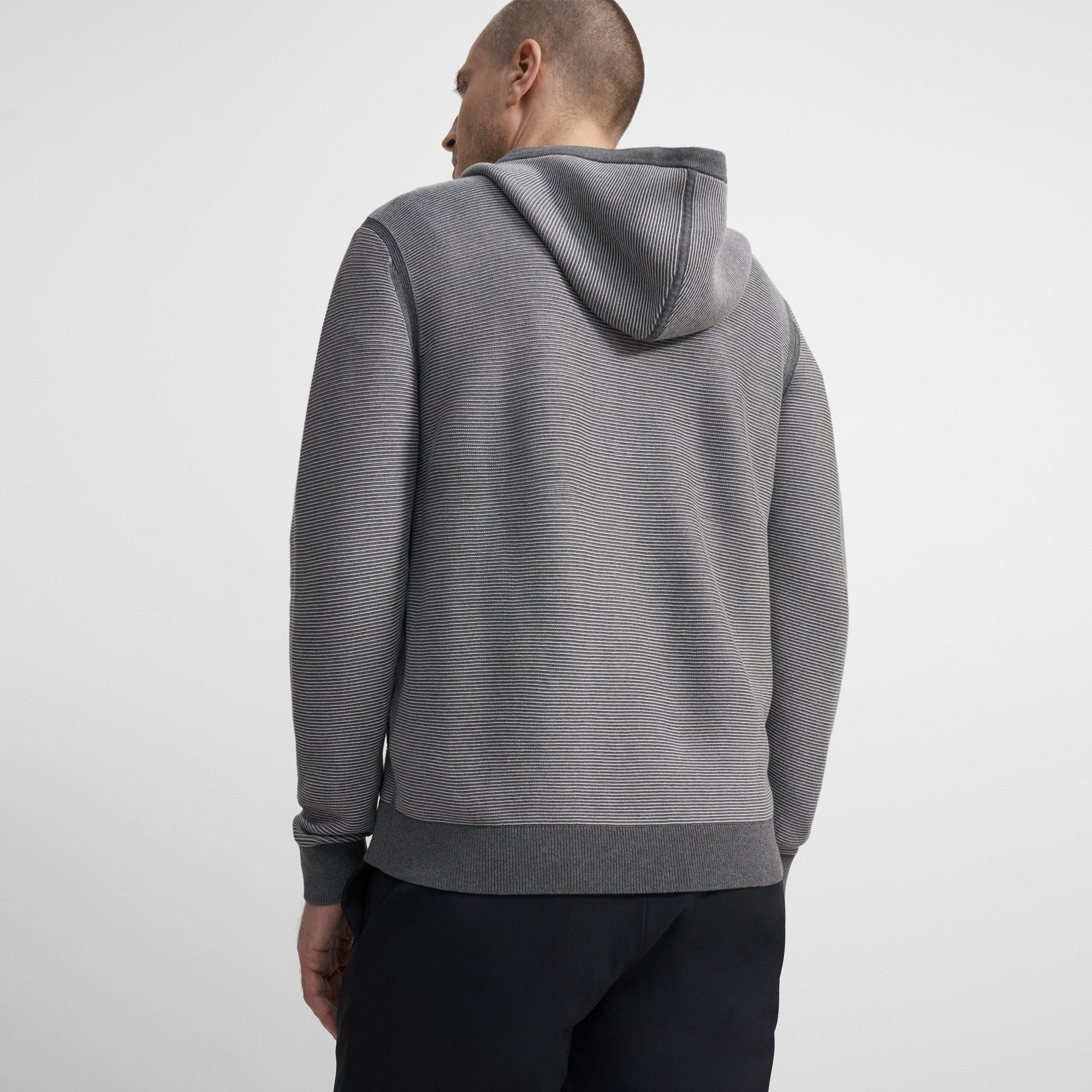 最大10 Offクーポン セオリー Theory メンズ パーカー トップス Lievos Pinstripe Zip Hoodie Light Grey Melange Grey パーカー Sutevalle Org
