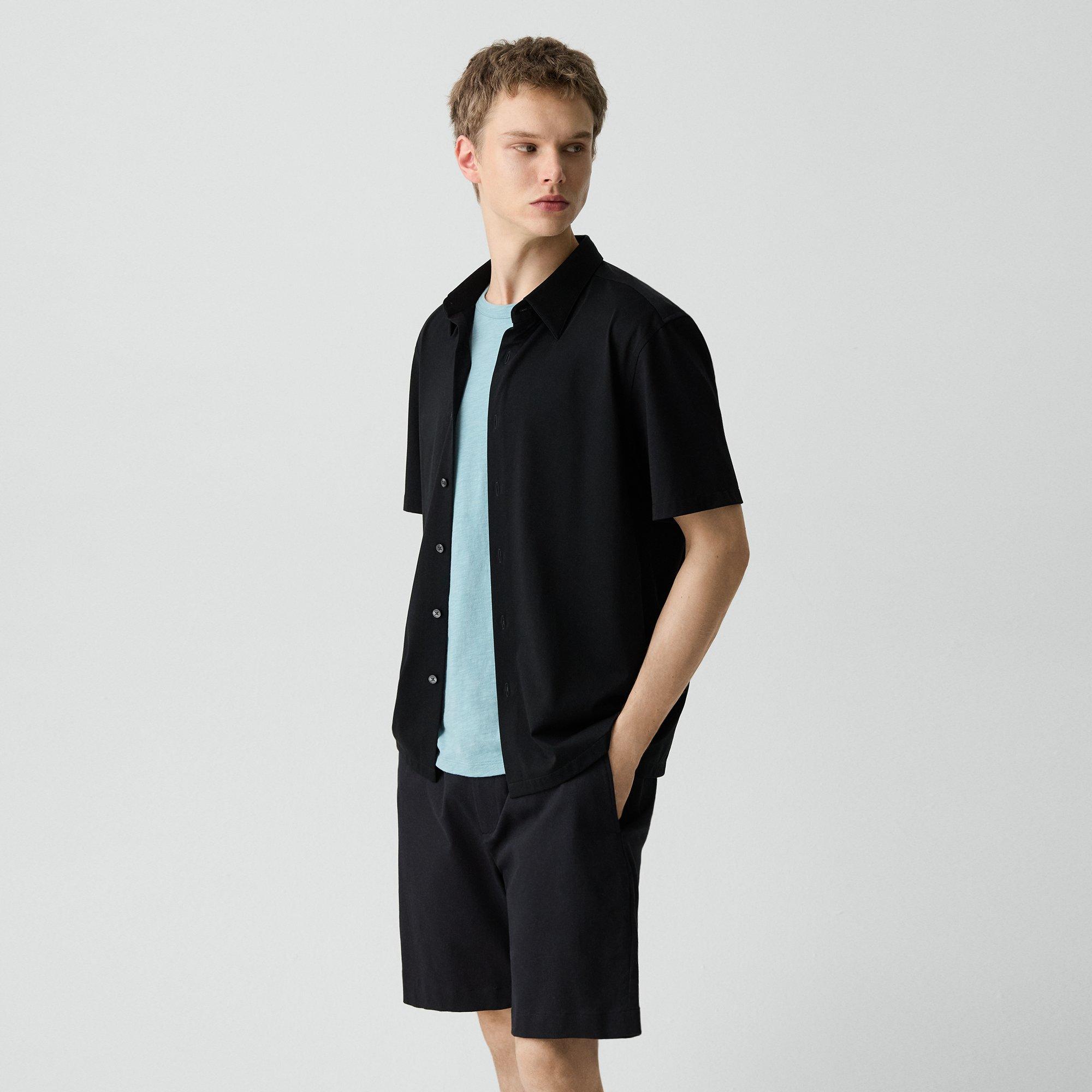 Irving Short-Sleeve Shirt in Structure Knit