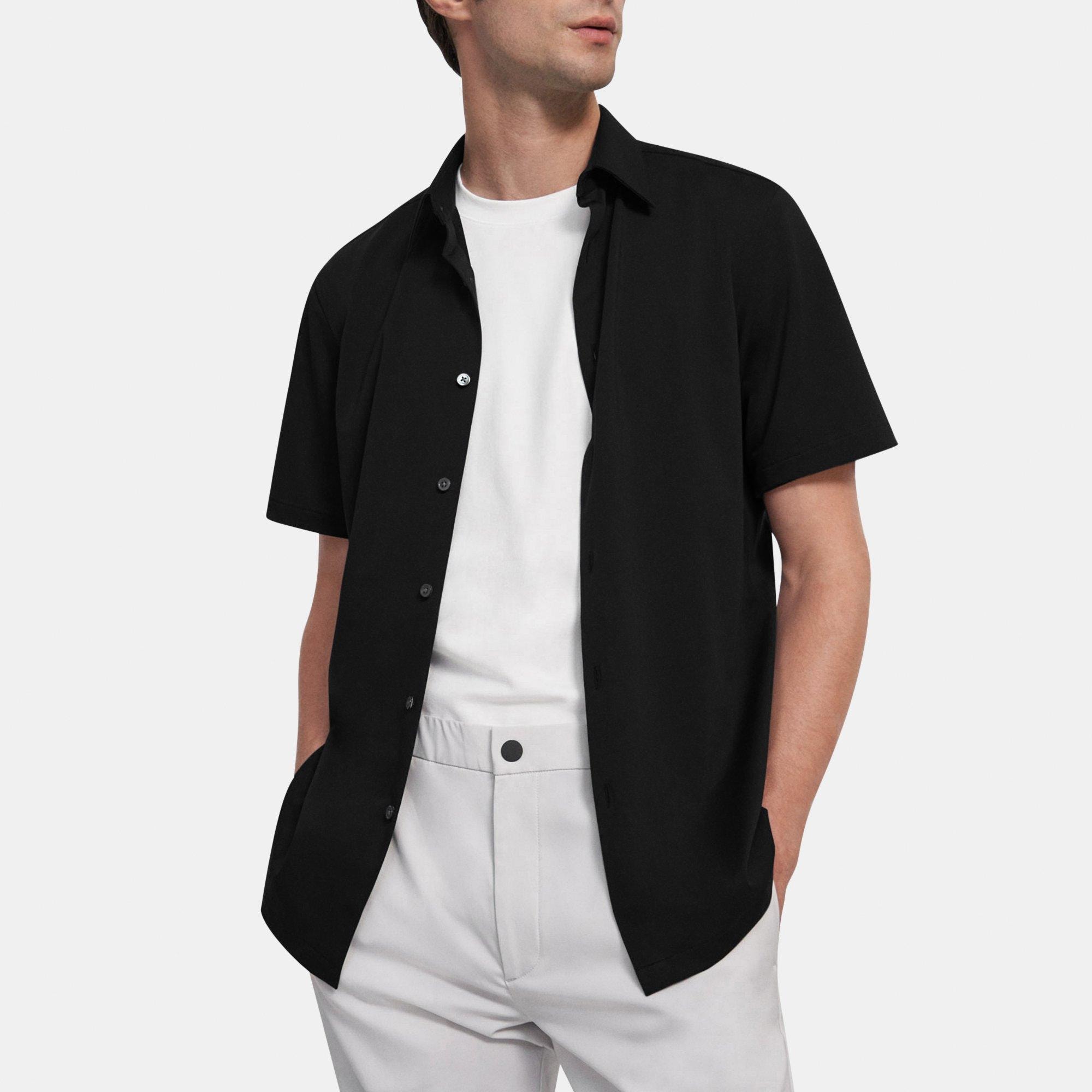 Irving Short-Sleeve Shirt in Structure Knit