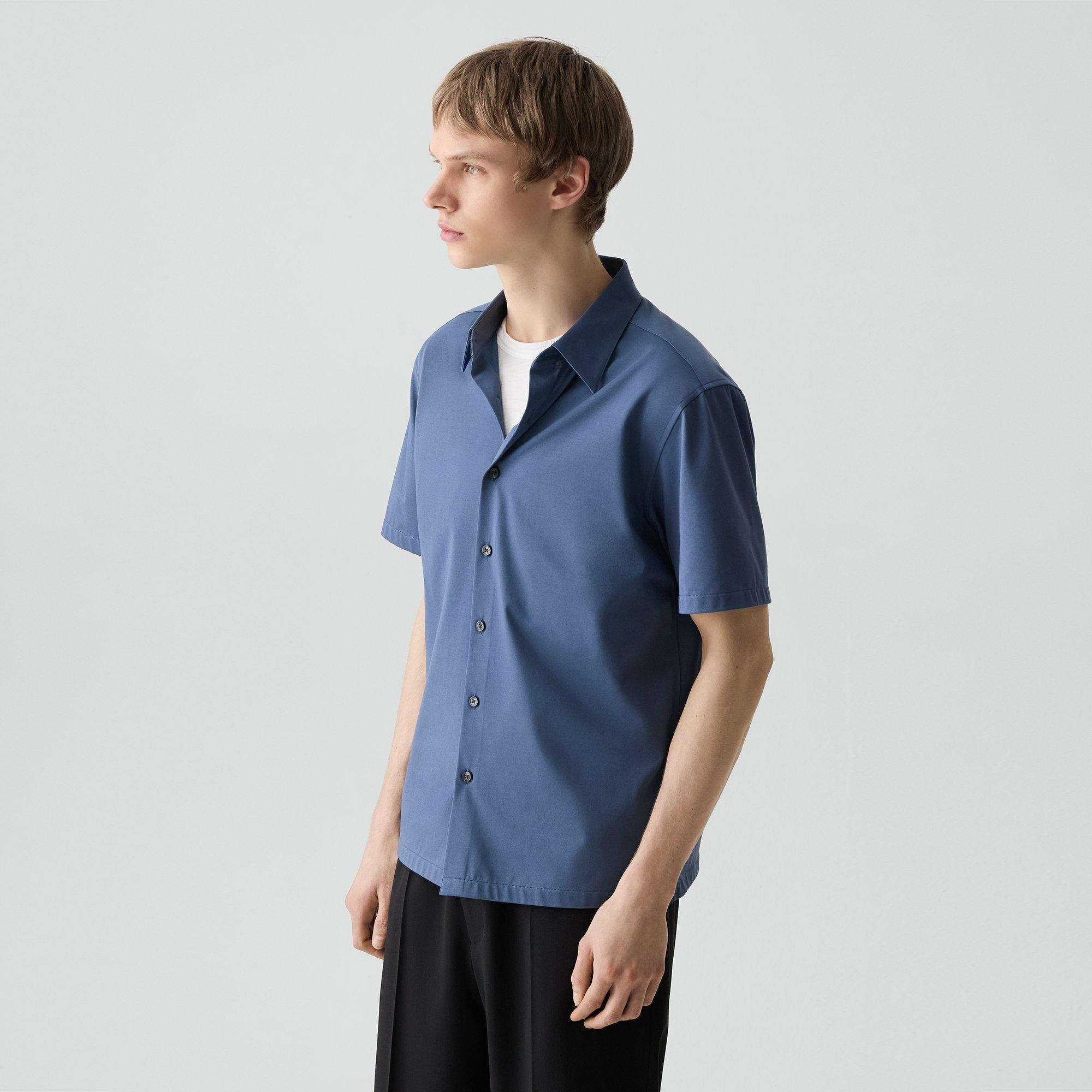 Irving Short-Sleeve Shirt in Structure Knit