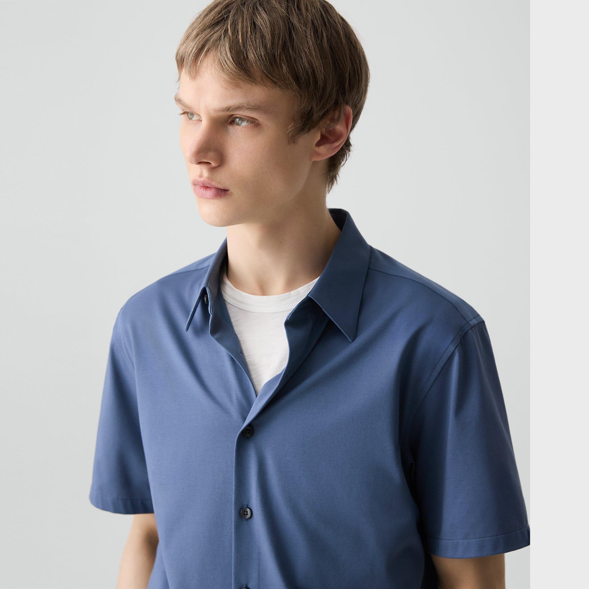 Irving Short-Sleeve Shirt in Structure Knit