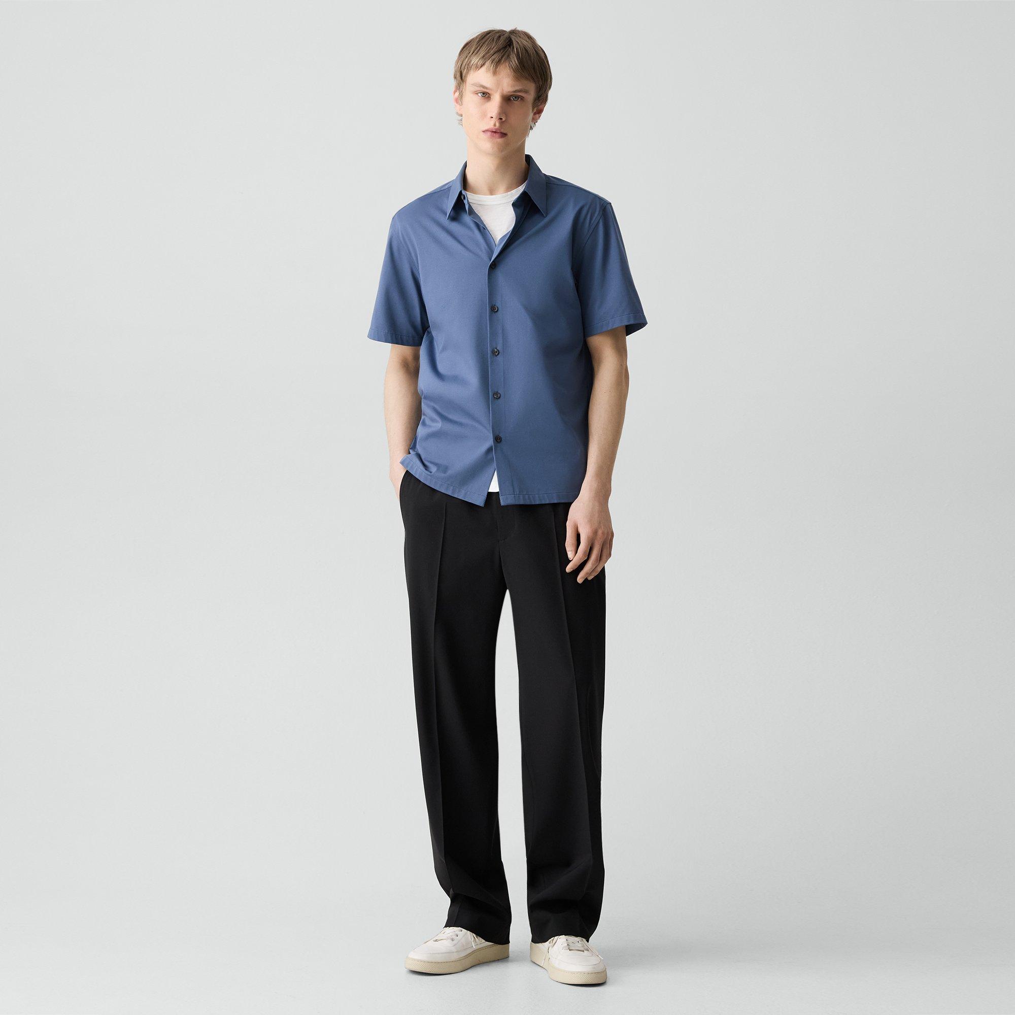 Irving Short-Sleeve Shirt in Structure Knit