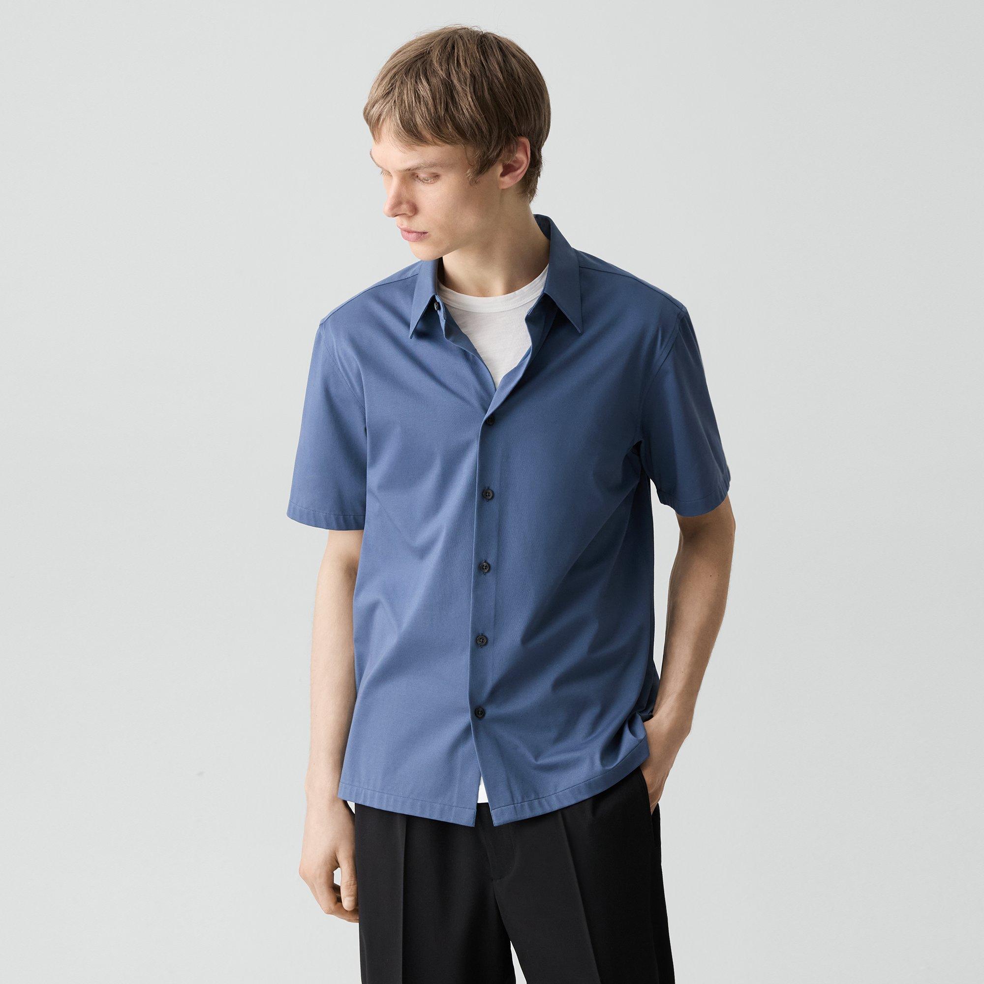 Irving Short-Sleeve Shirt in Structure Knit