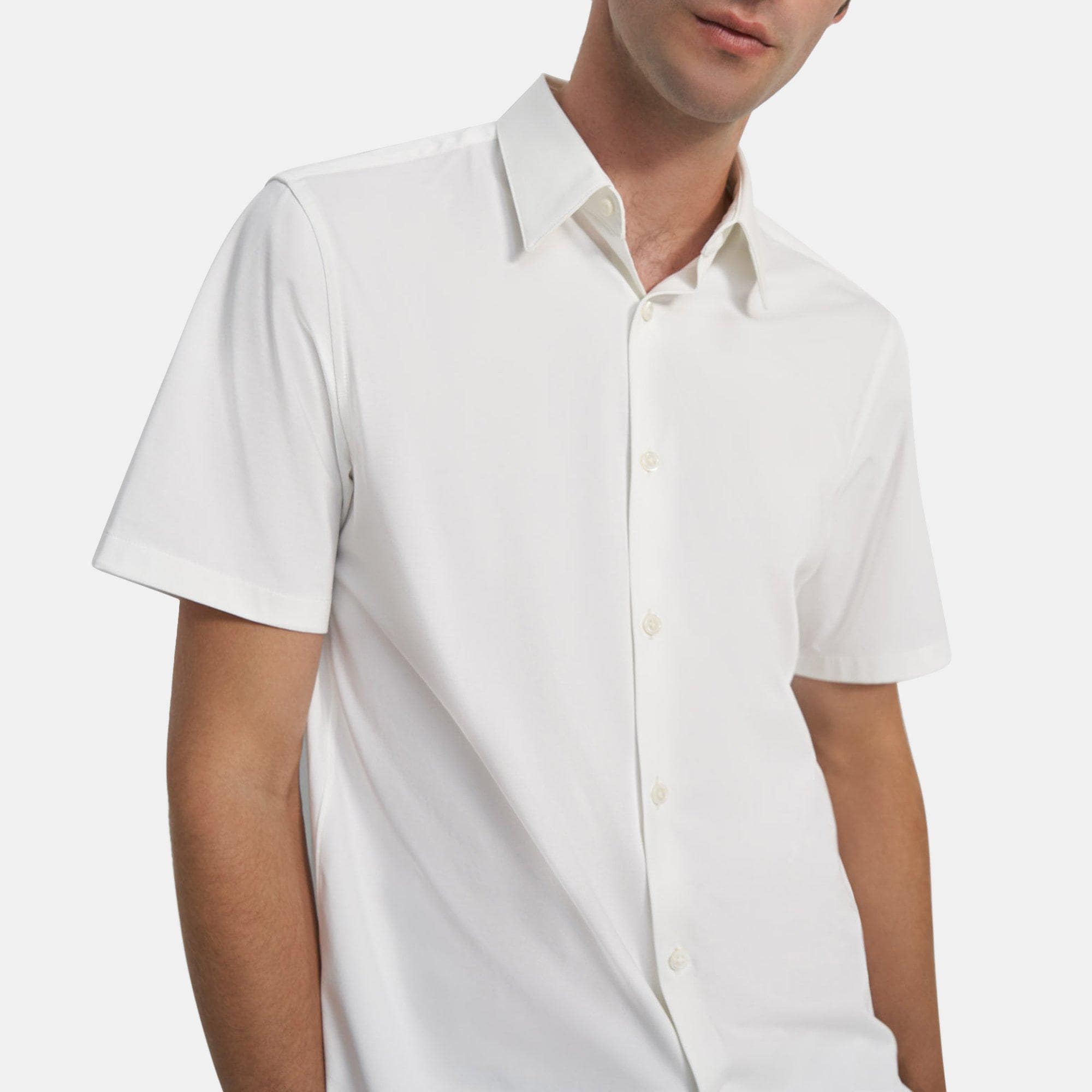 Irving Short-Sleeve Shirt in Structure Knit