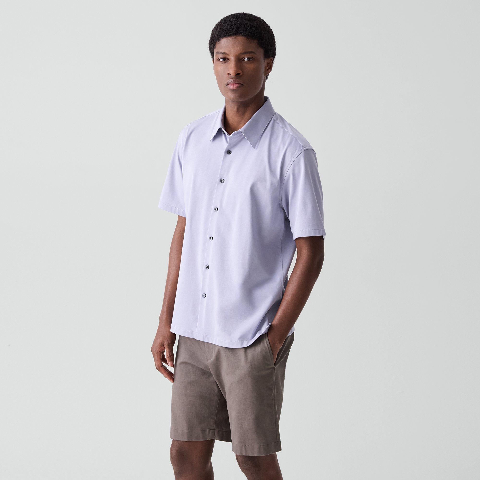 Irving Short-Sleeve Shirt in Structure Knit