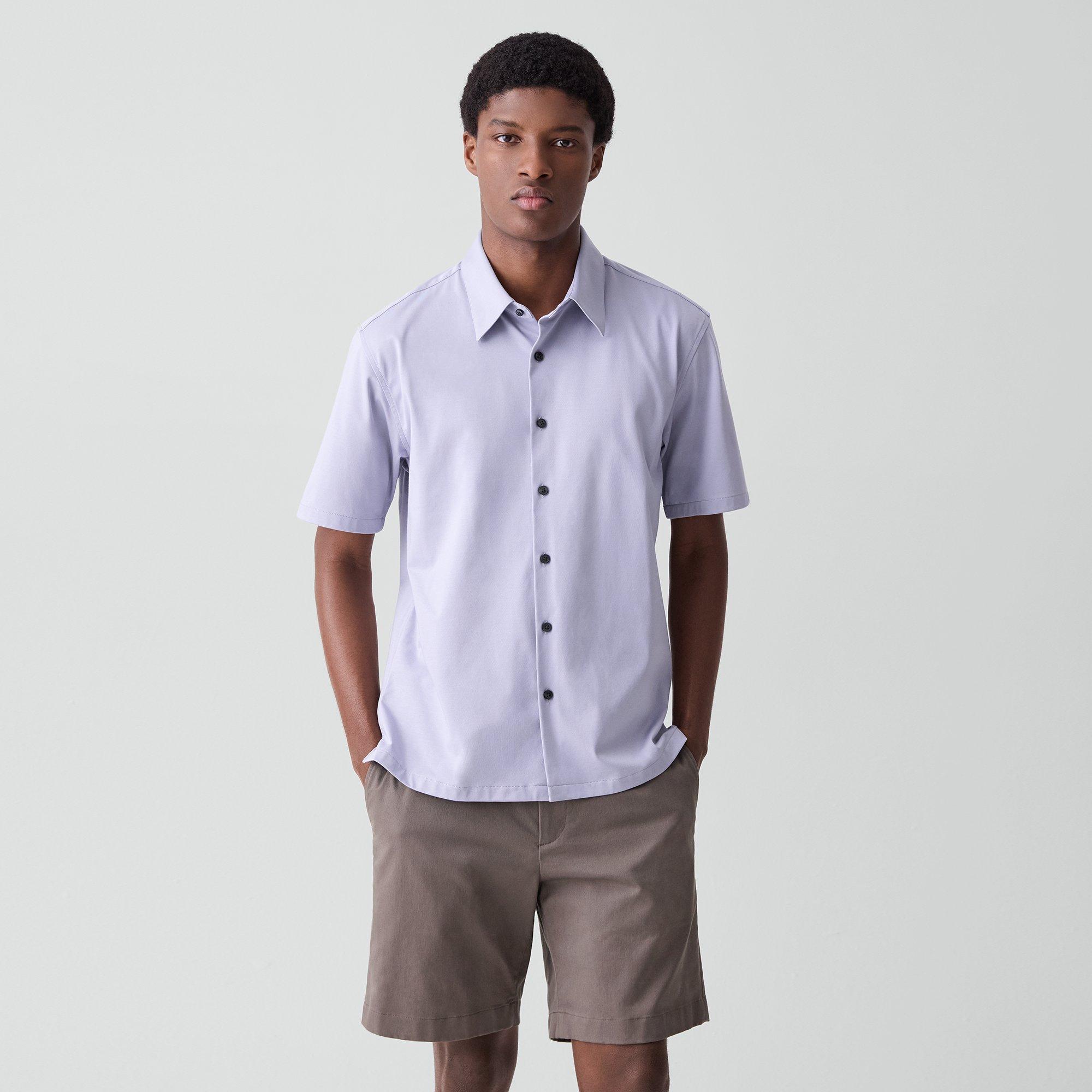 Irving Short-Sleeve Shirt in Structure Knit