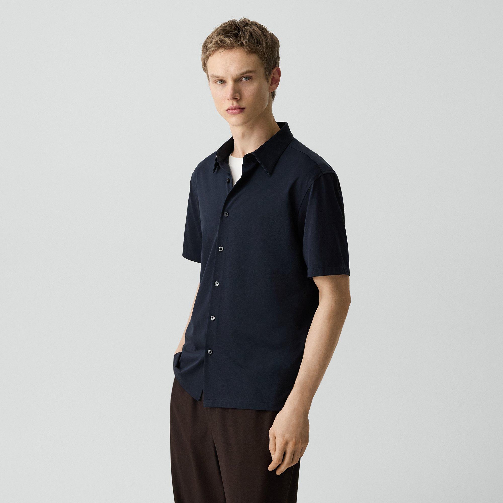 Irving Short-Sleeve Shirt in Structure Knit