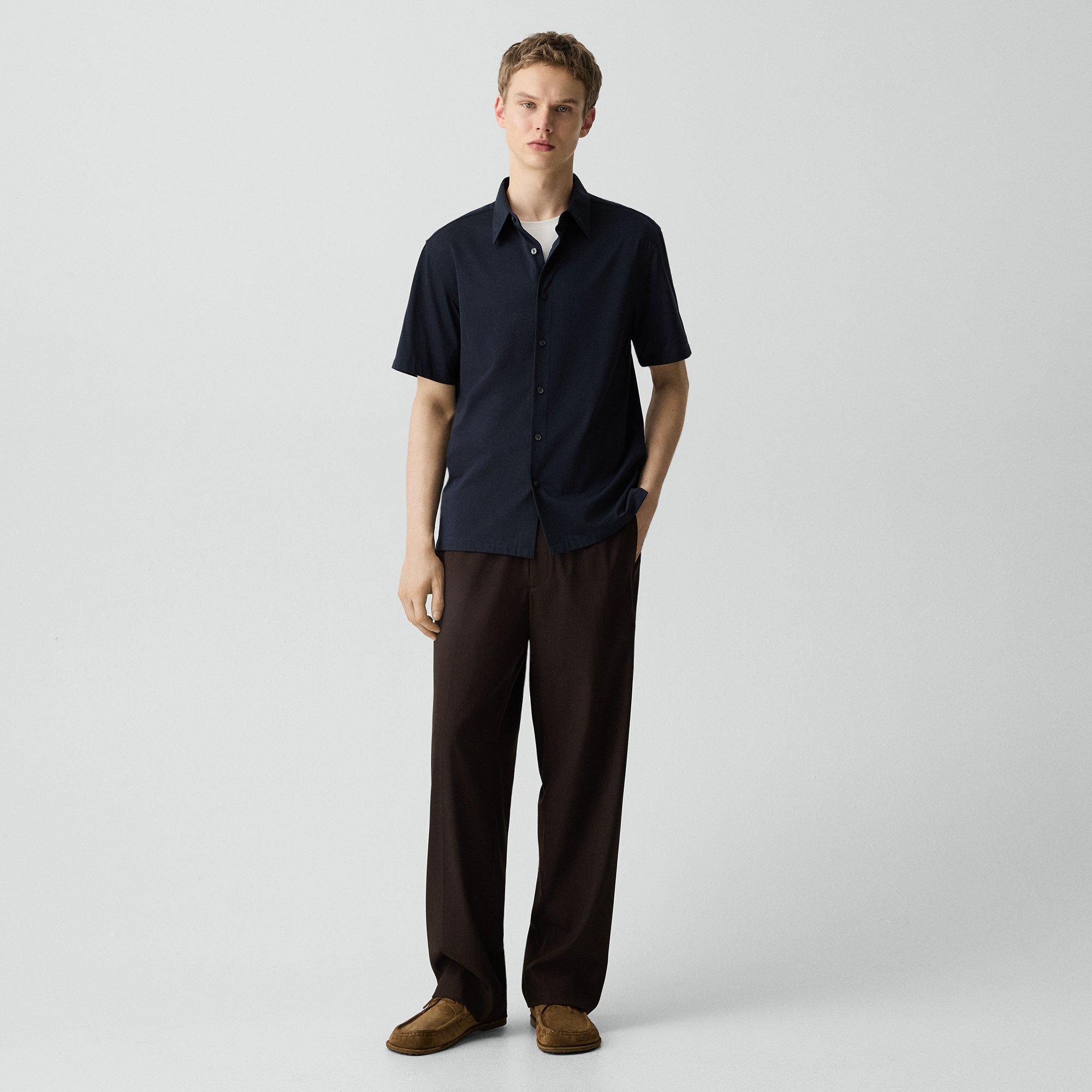 Irving Short-Sleeve Shirt in Structure Knit