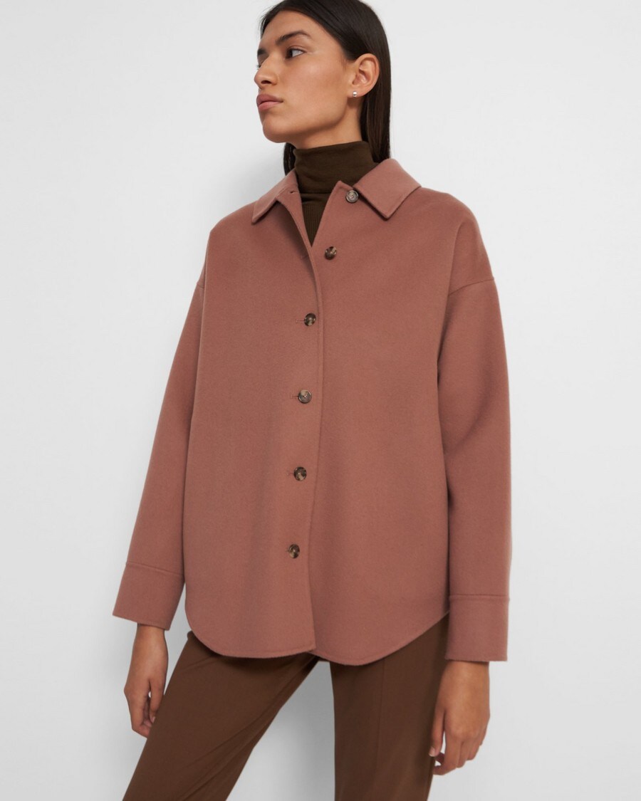 Oversized Shirt Jacket in Double-Face Wool-Cashmere