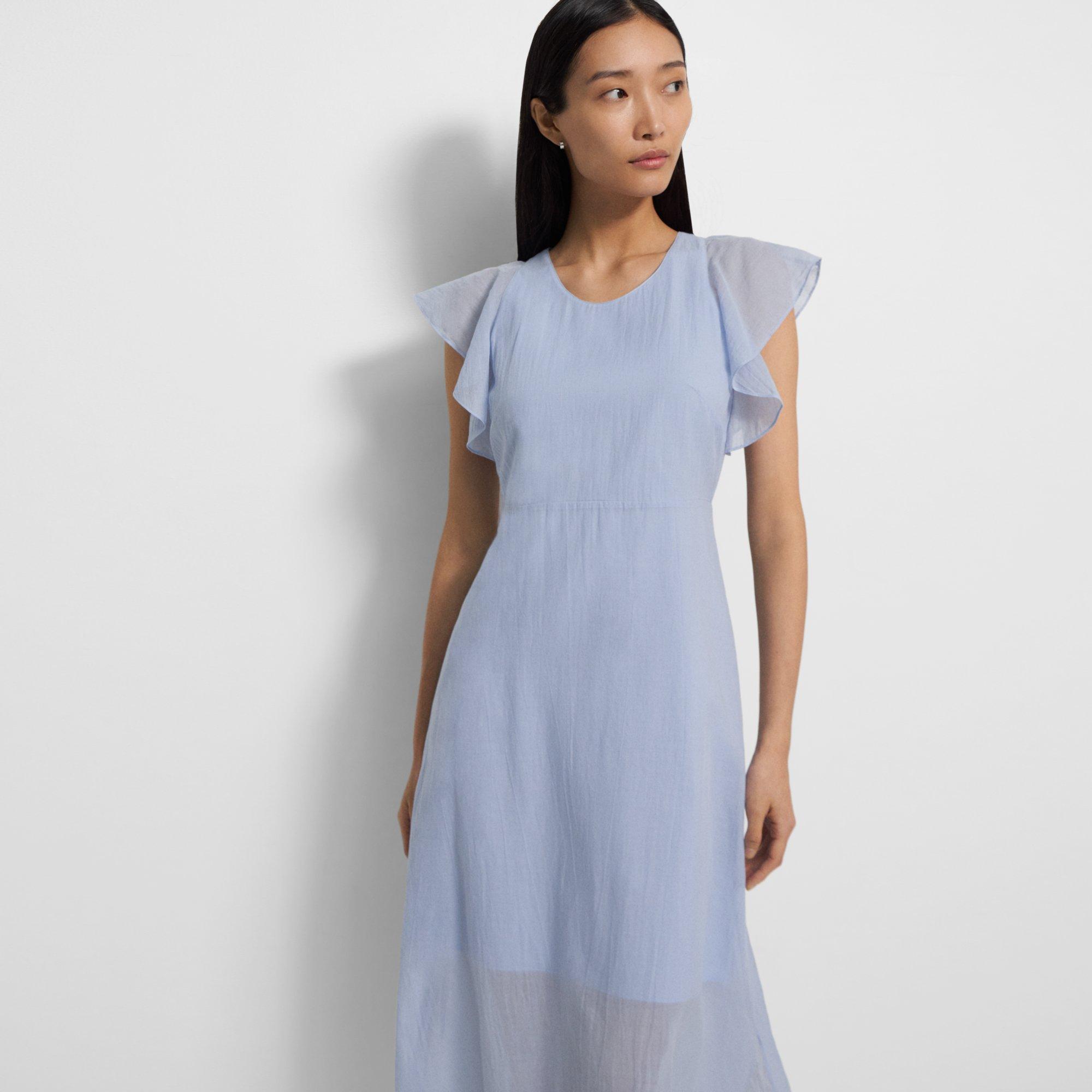 Ruffle Sleeve Dress in Organic Cotton