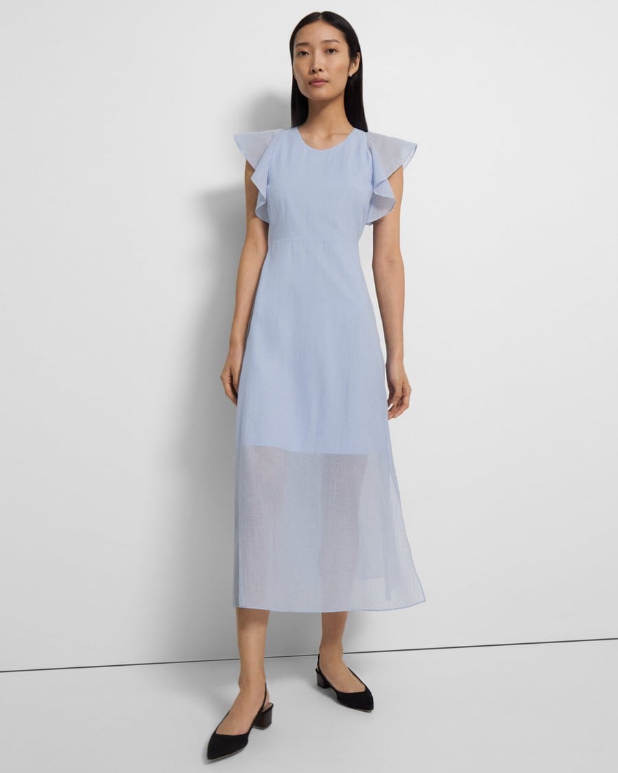 Ruffle Sleeve Dress in Organic Cotton
