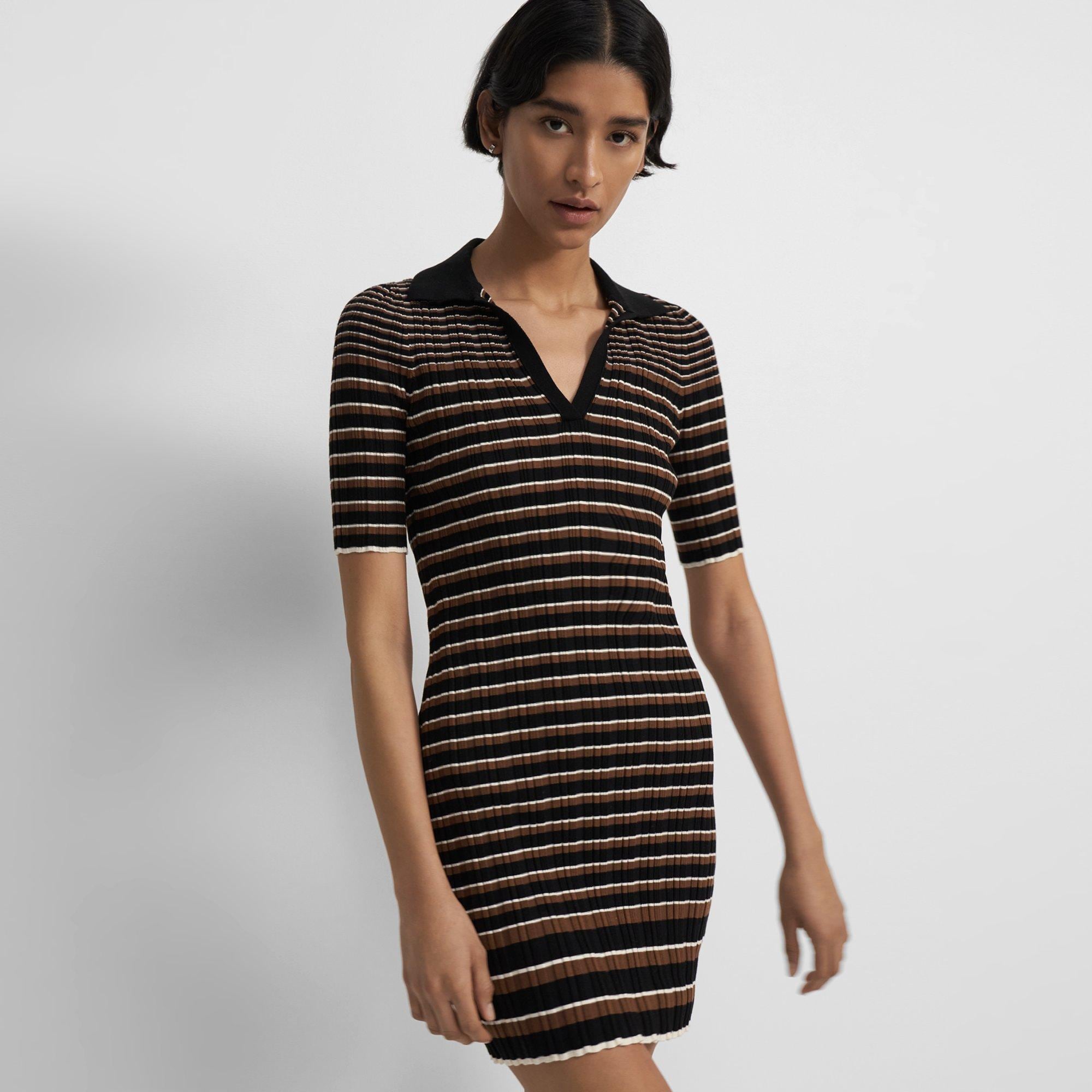 Theory striped 2025 knit dress