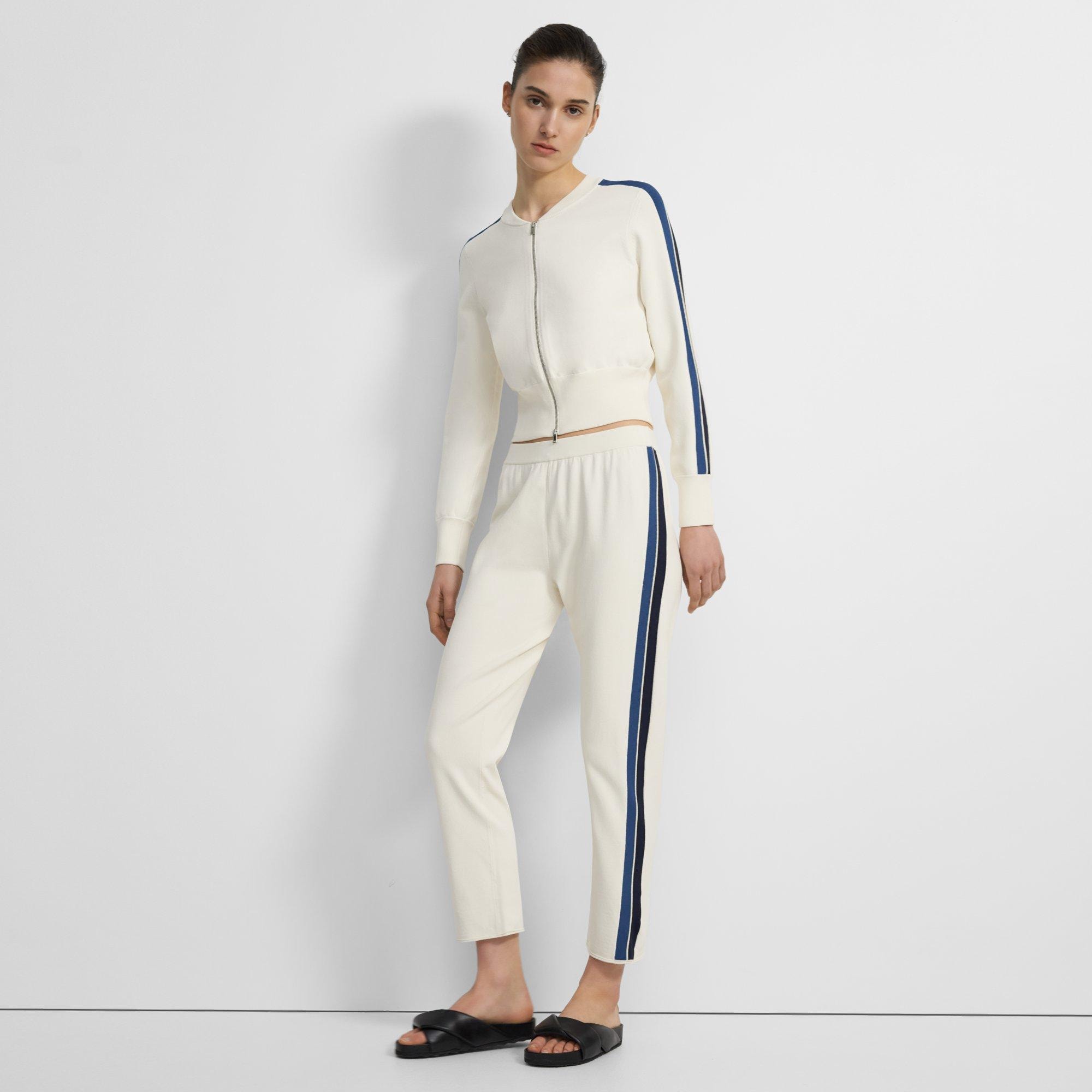 Crepe Knit Side Stripe Pull-On Pant | Theory