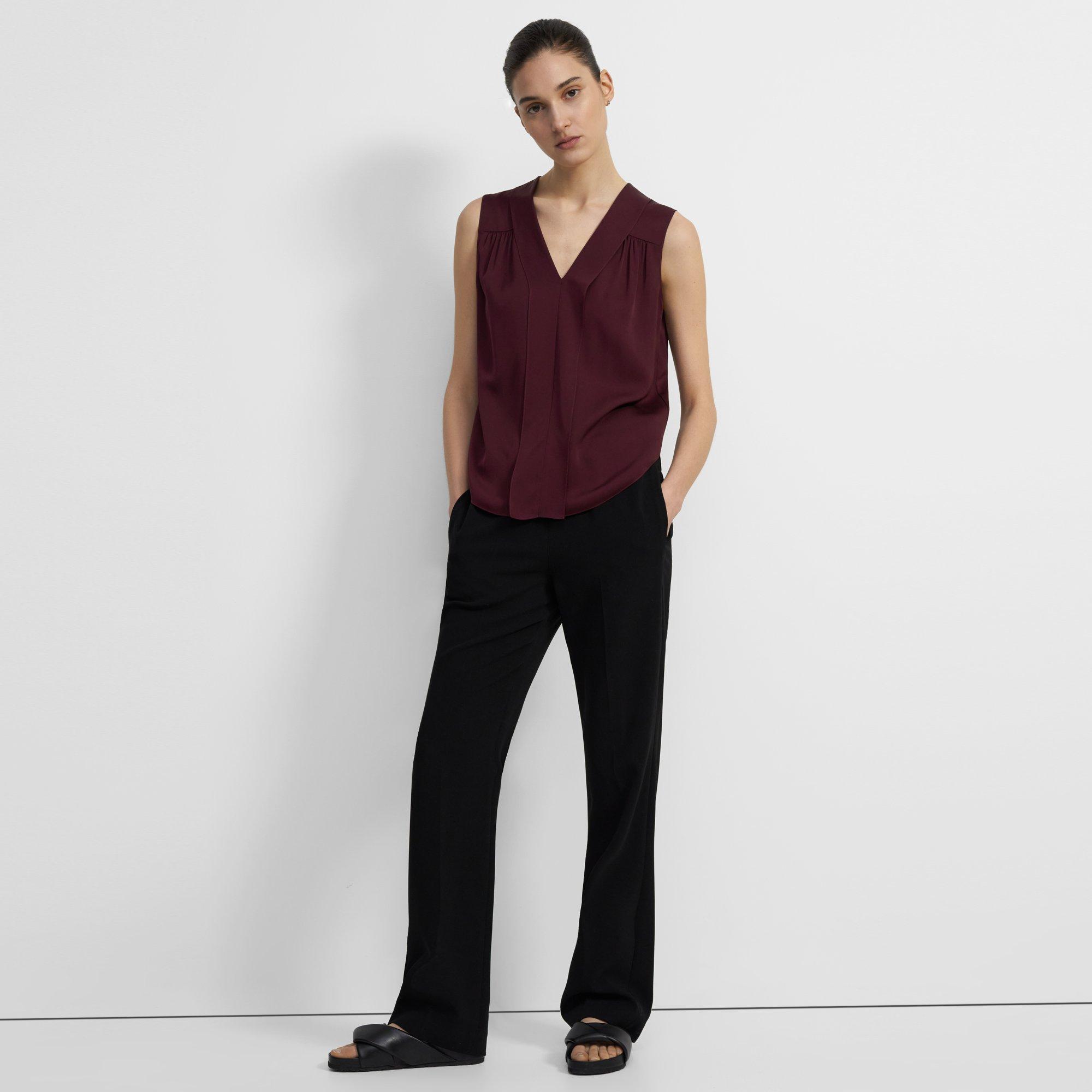 V-Overlay Top in Silk Georgette