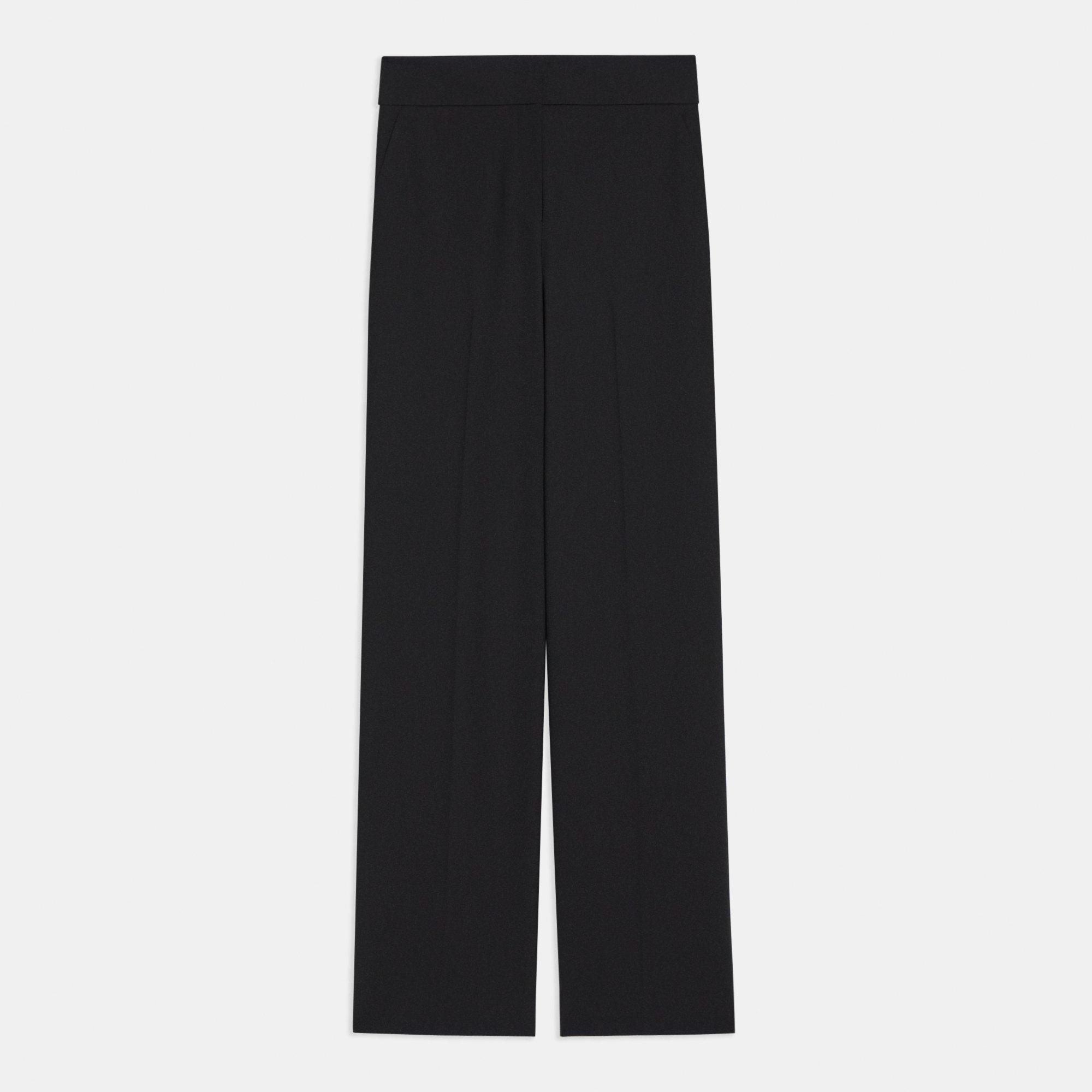 Theory Black Wool Blend Relaxed Dress Pants 4 -  Hong Kong