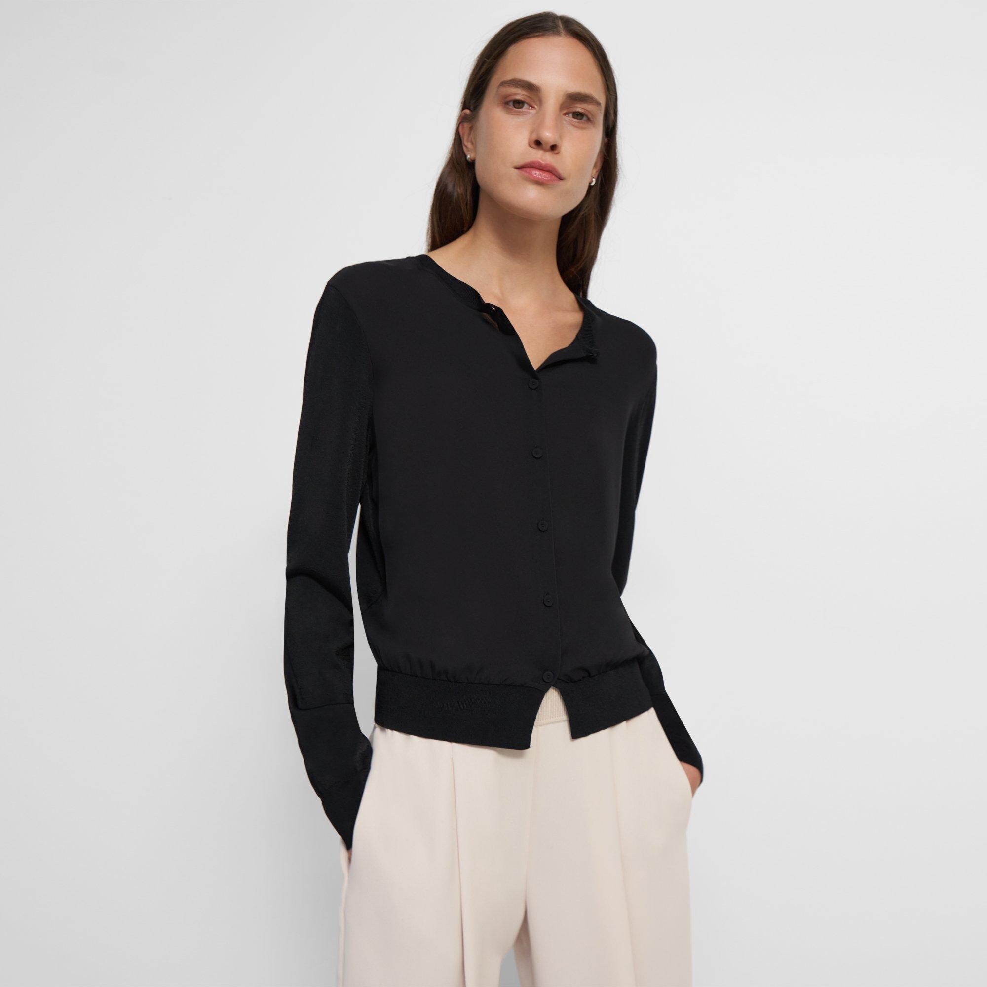 Shrunken Cardigan in Silk