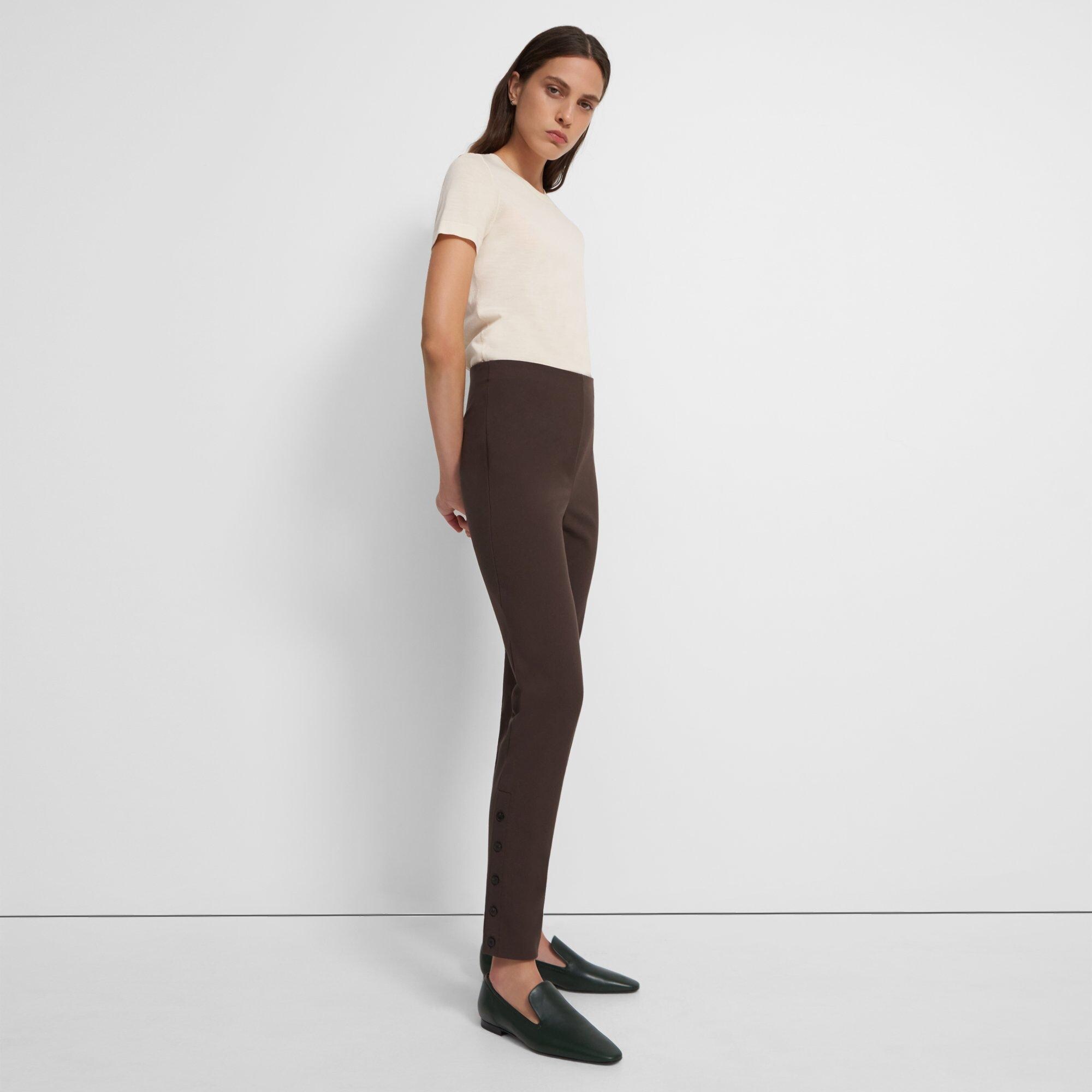 Geknöpfte Leggings aus Biobaumwolle mit Stretch-Anteil