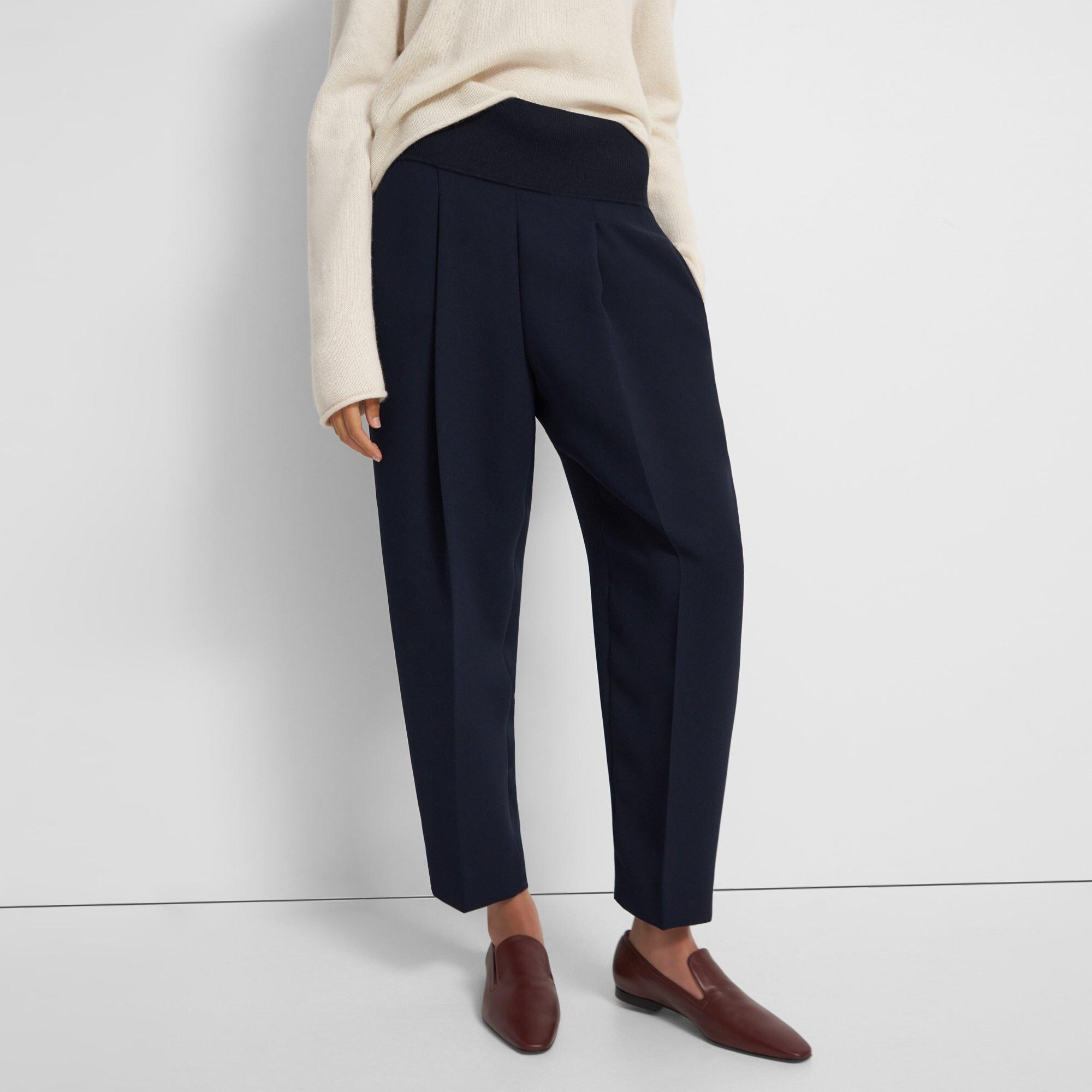 Cotton & Wool Carrot Pants / Navy – ad hoc penticton