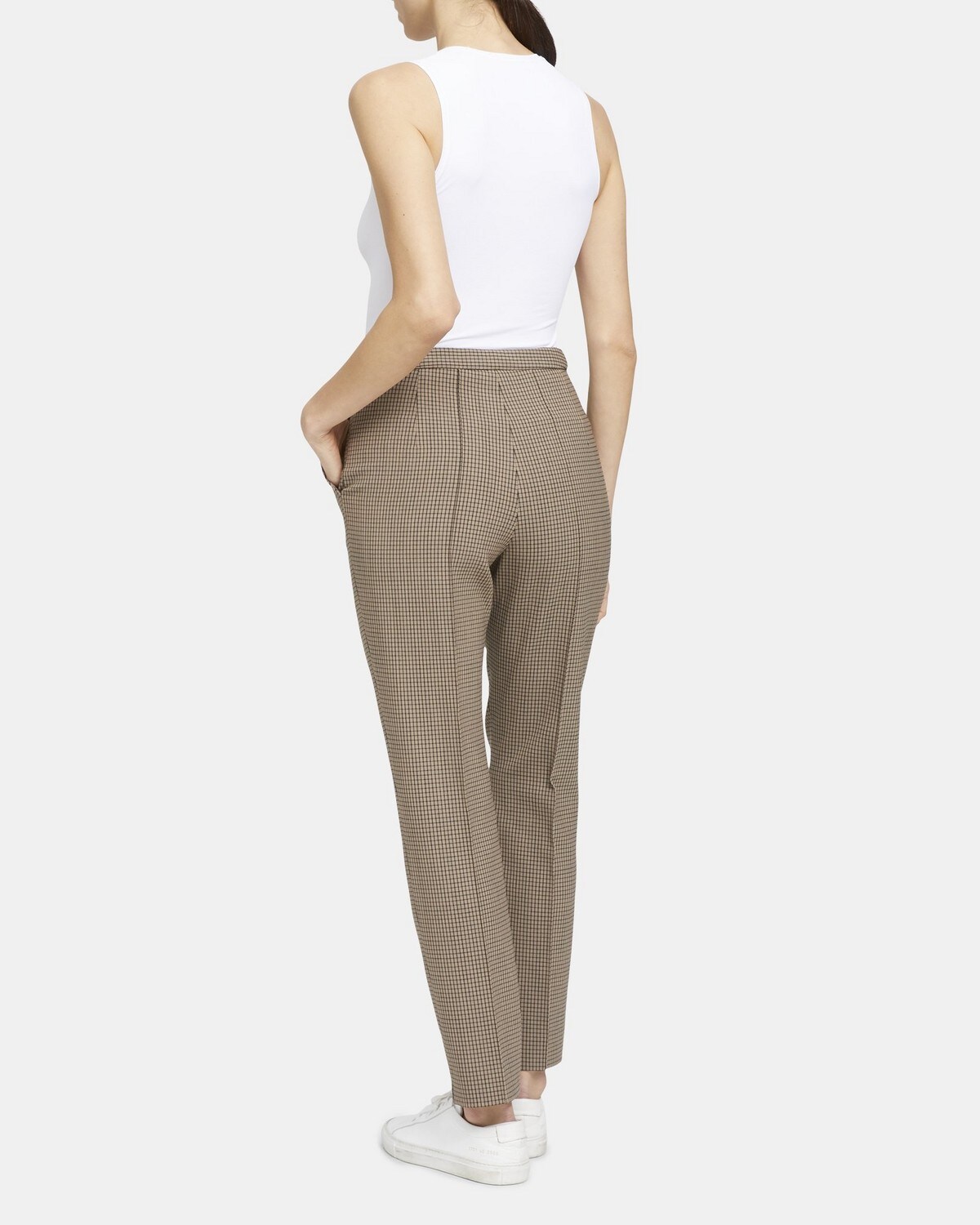 Waist-Tab Pant in Check Wool Mix