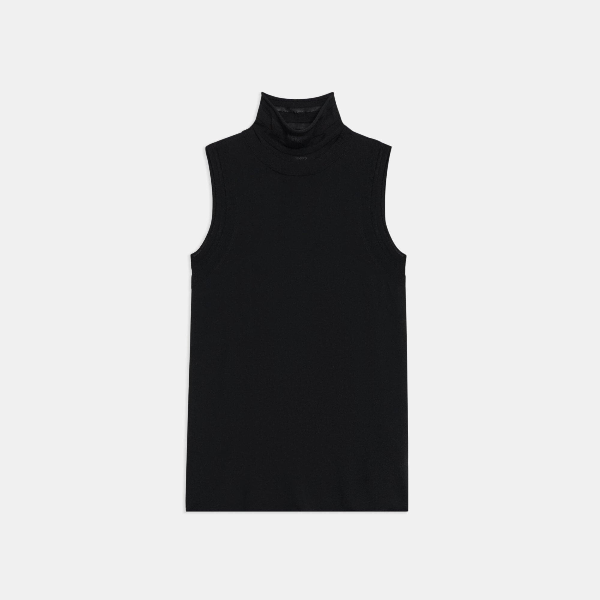 Sleeveless Turtleneck in Regal Wool