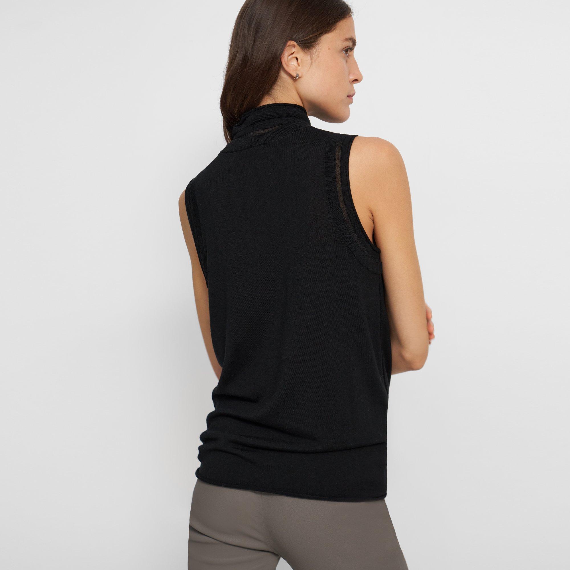 Sleeveless Turtleneck in Regal Wool