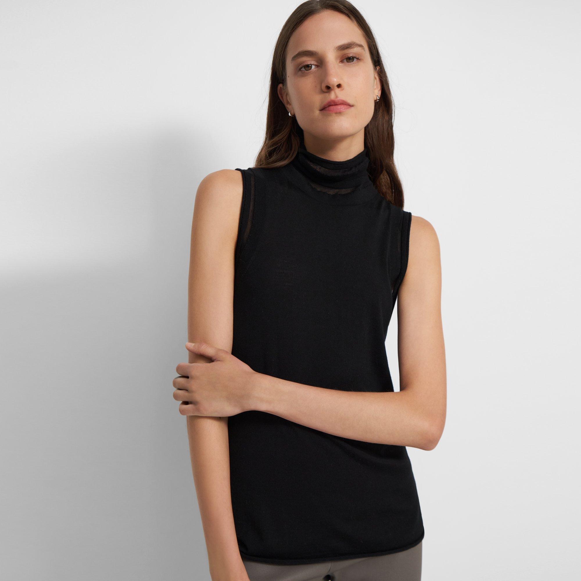 Sleeveless Turtleneck in Regal Wool