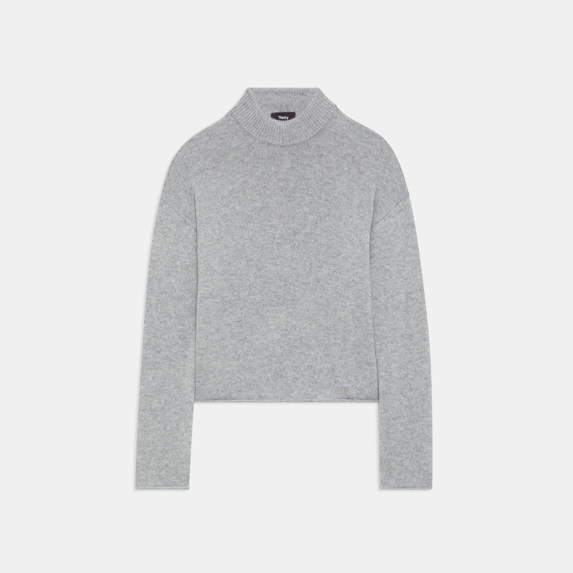 Verkürzter Pullover aus Kaschmir mit angedeutetem Rollkragen