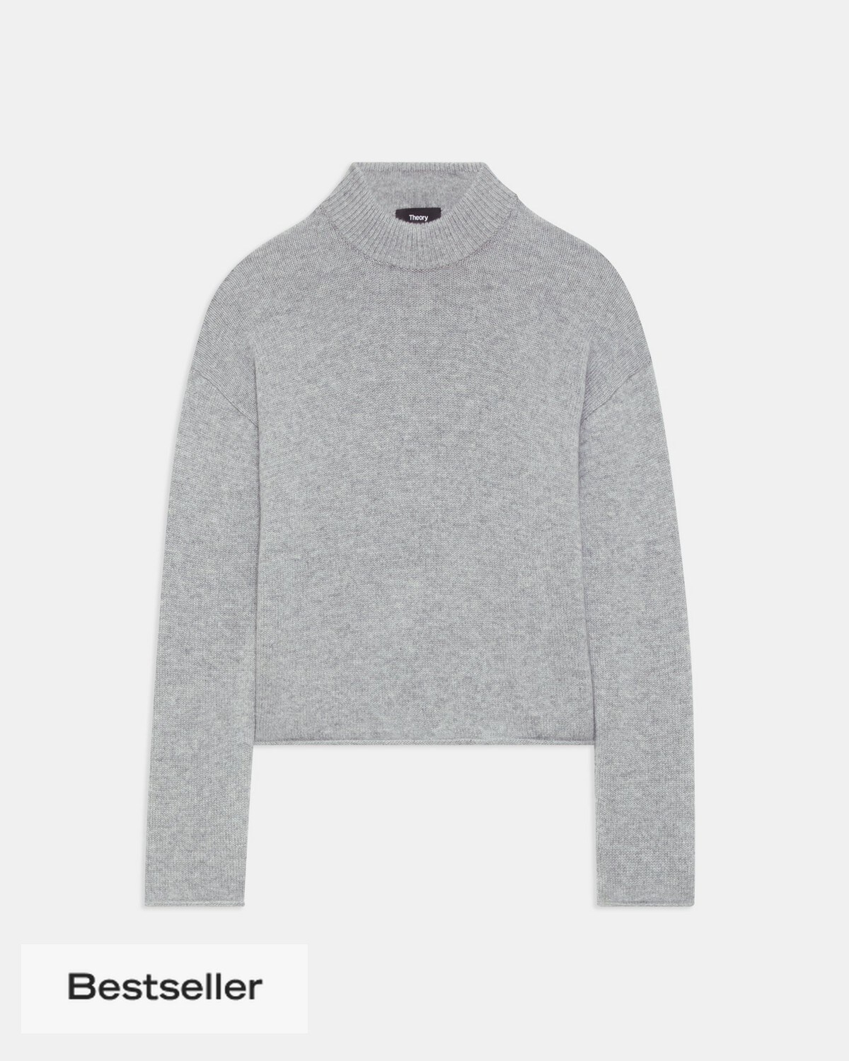 Cropped Mock Neck Sweater in Cashmere