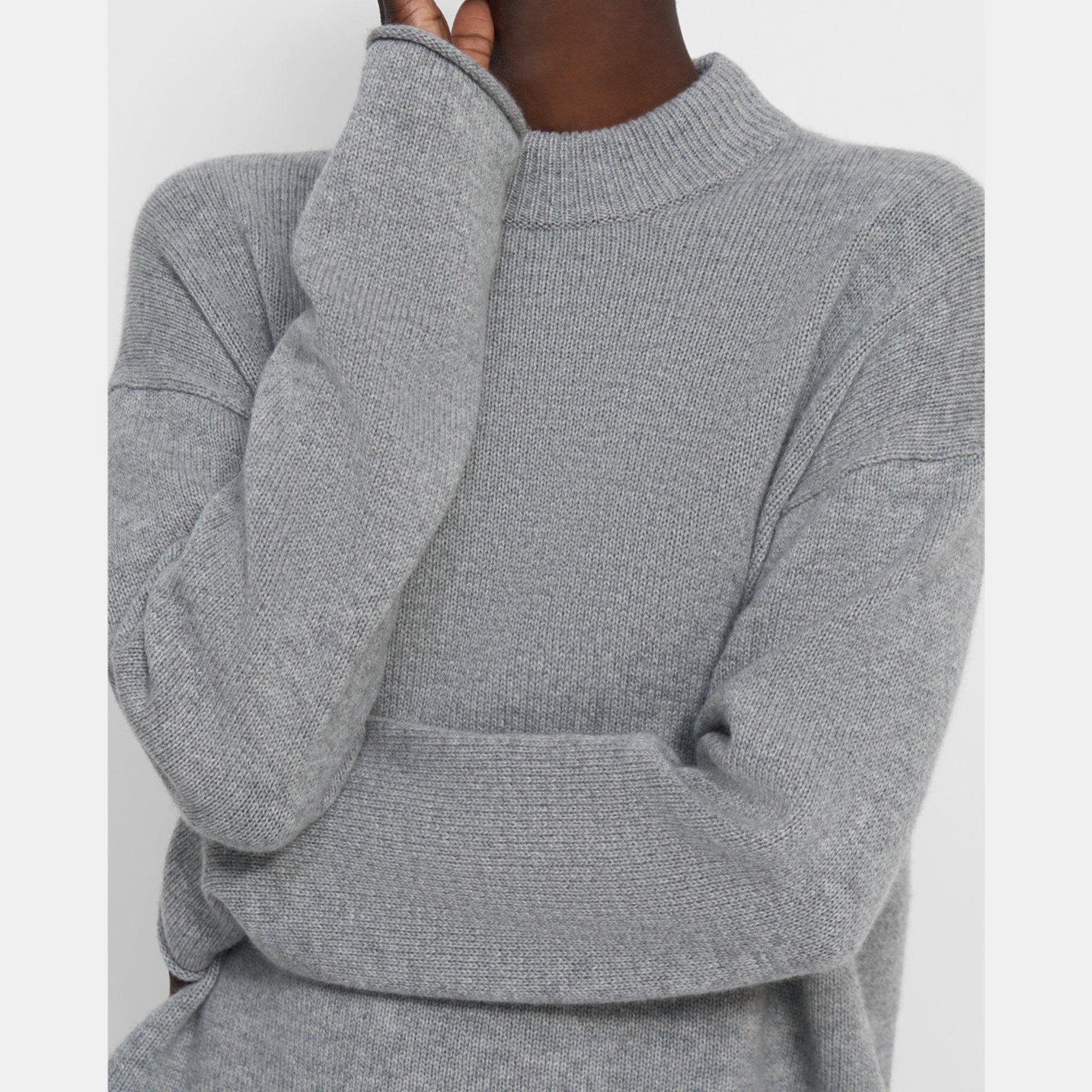 Cropped Mock Neck Sweater in Cashmere