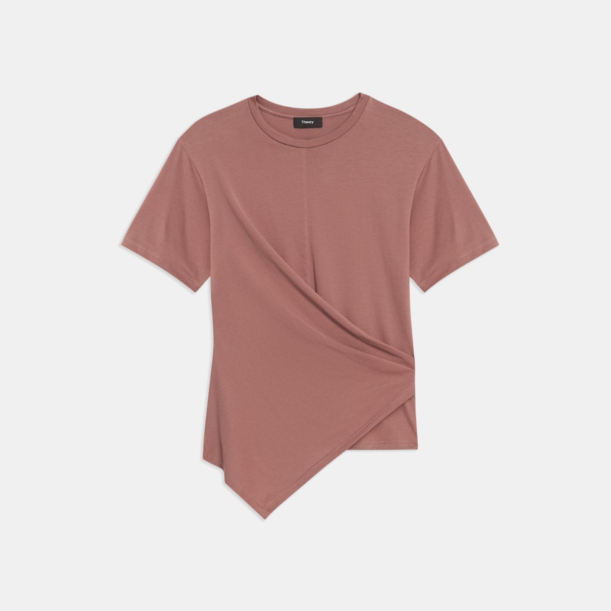 Drapiertes T-Shirt aus Baumwolle