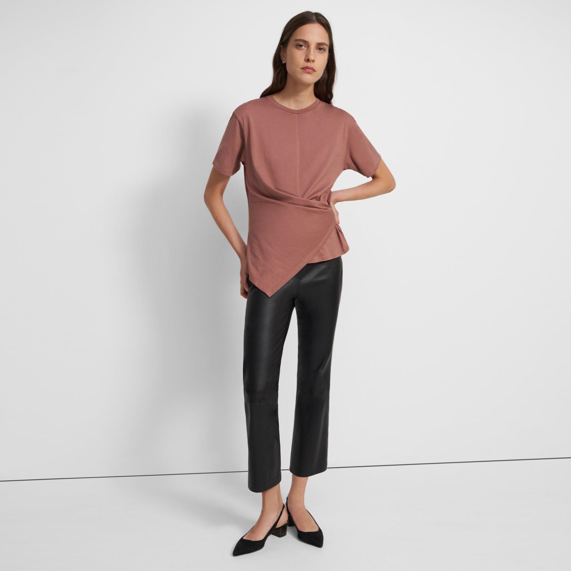Drapiertes T-Shirt aus Baumwolle