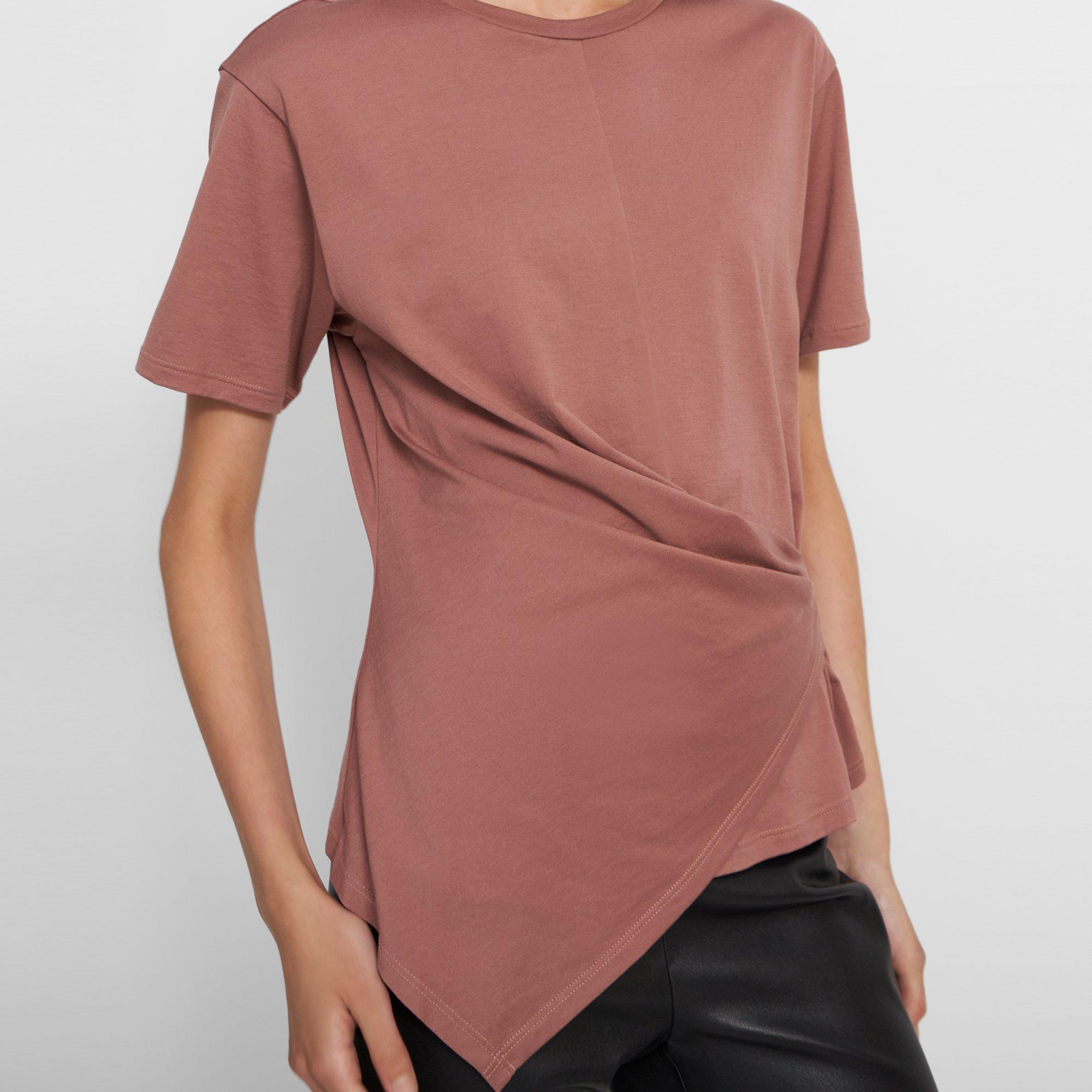 Drapiertes T-Shirt aus Baumwolle