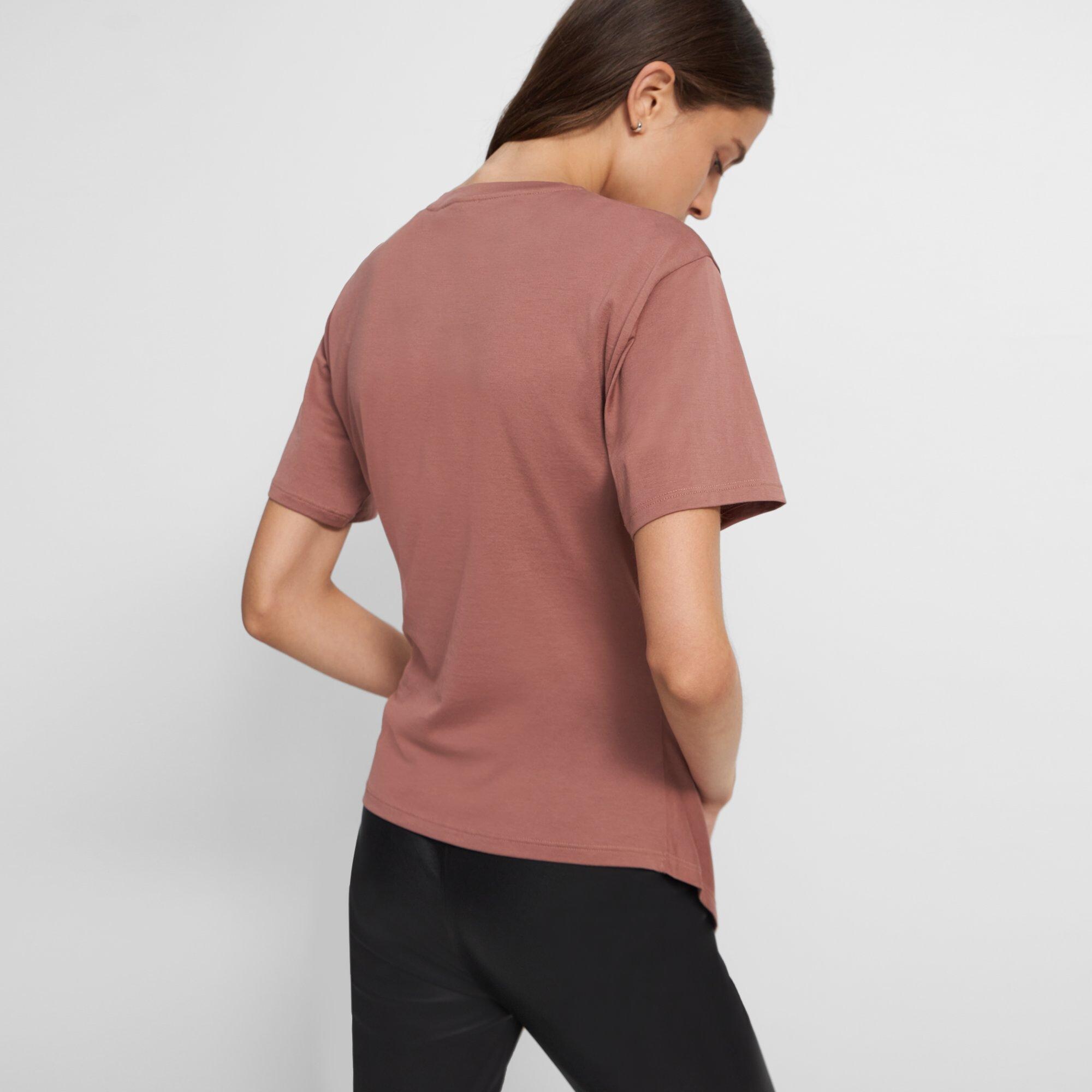 Drapiertes T-Shirt aus Baumwolle