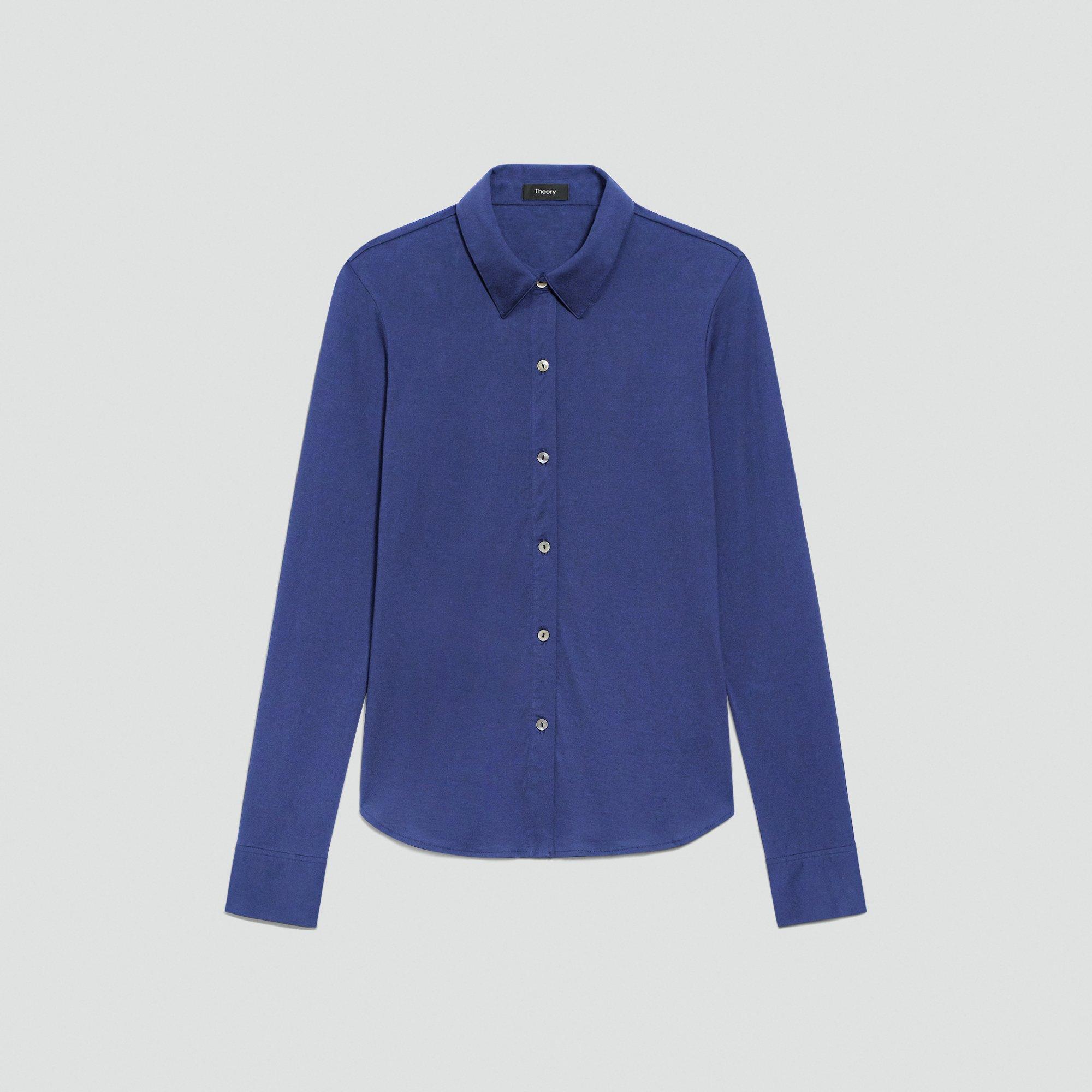 Button-Up Shirt in Organic Cotton Knit