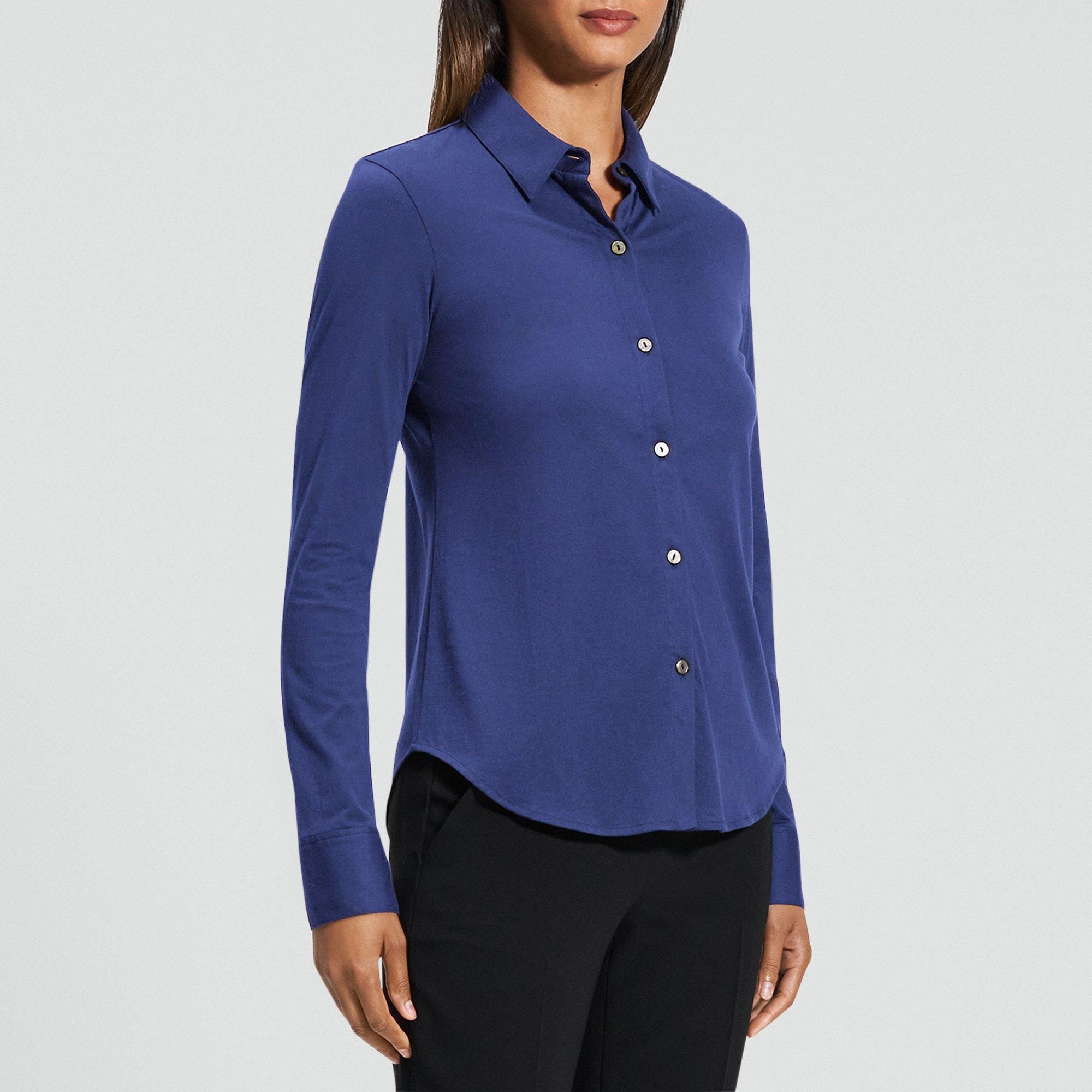 Button-Up Shirt in Organic Cotton Knit