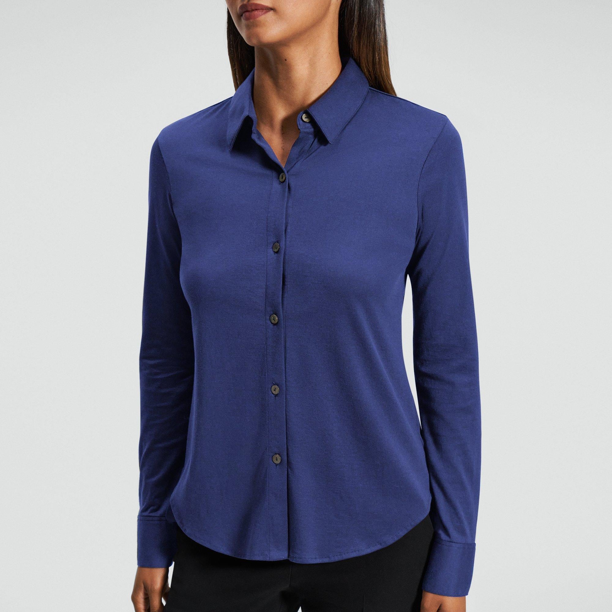 Button-Up Shirt in Organic Cotton Knit