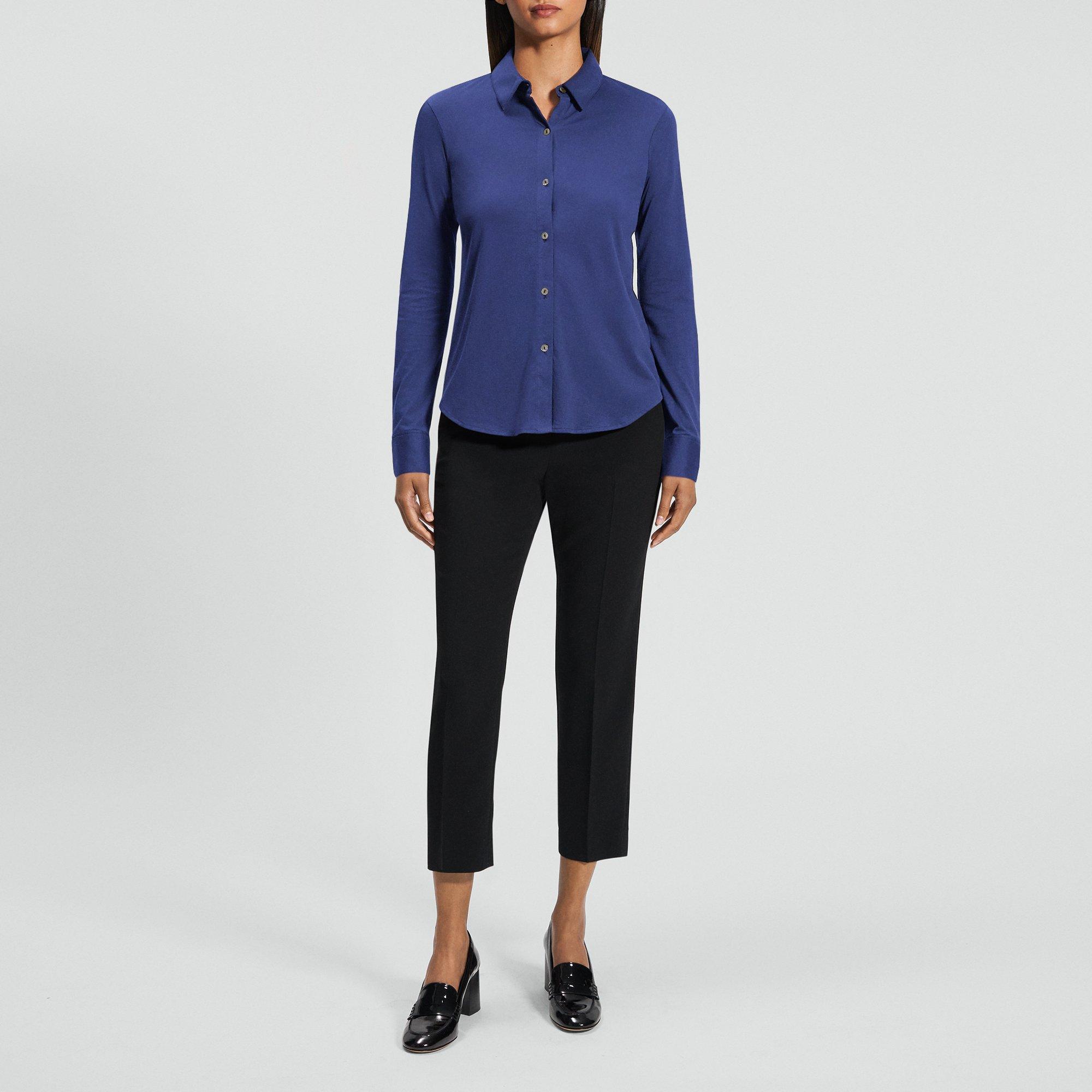 Button-Up Shirt in Organic Cotton Knit