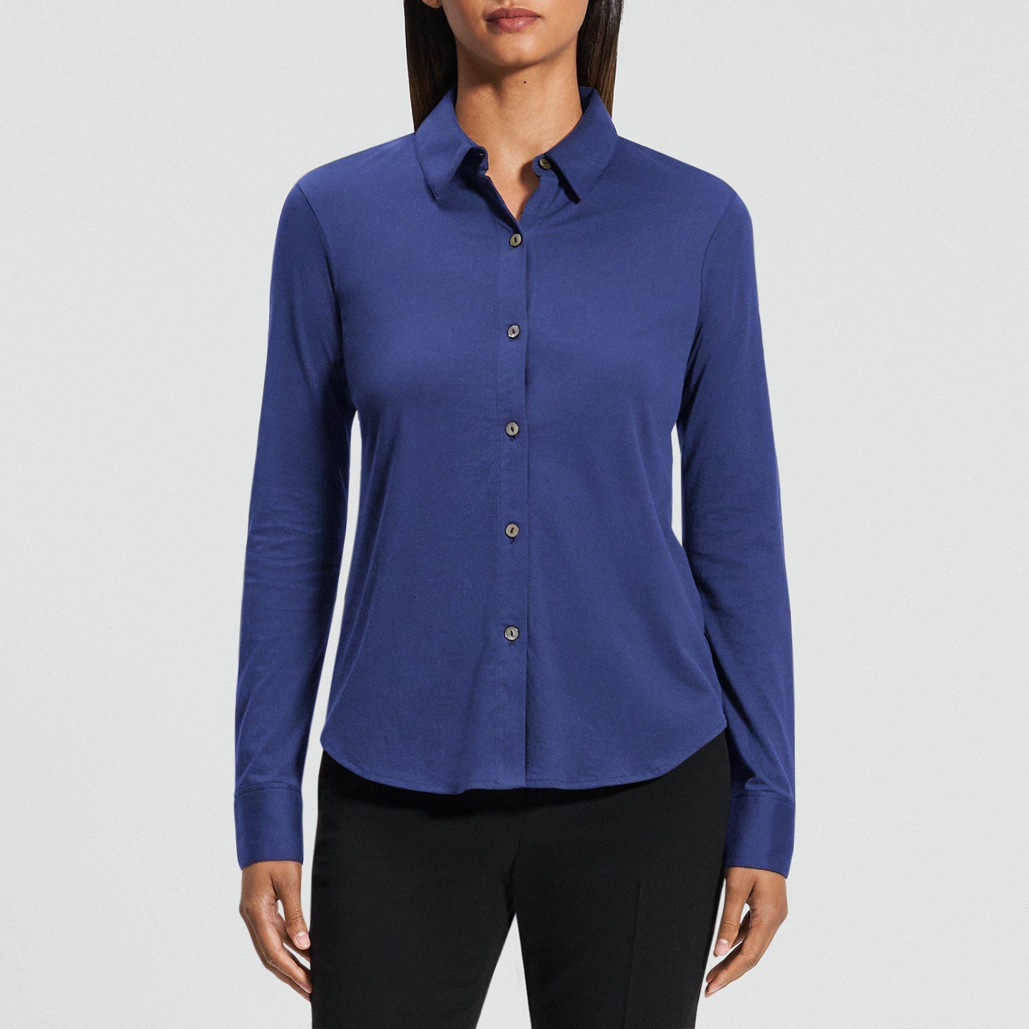 Button-Up Shirt in Organic Cotton Knit
