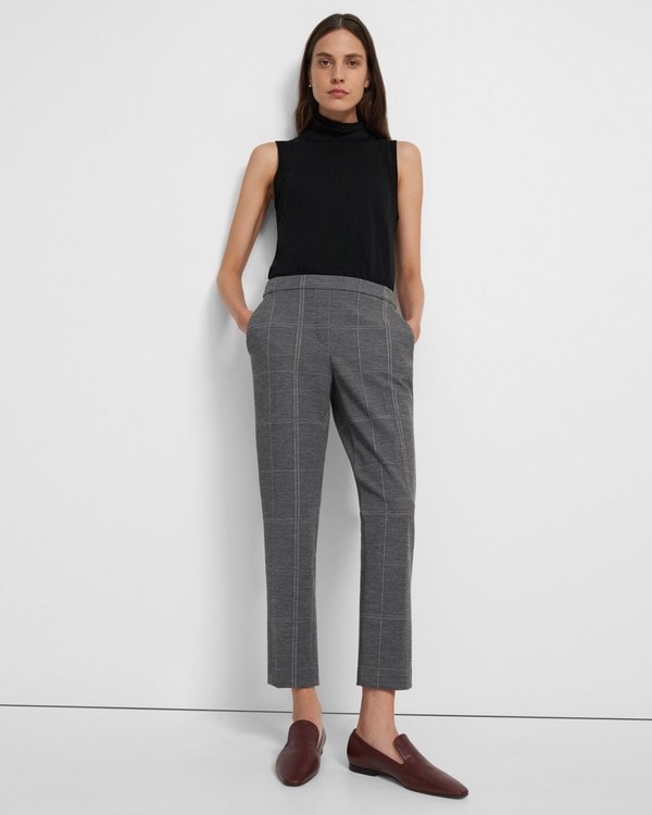 Treeca Pull-On Pant in Checked Eco Knit