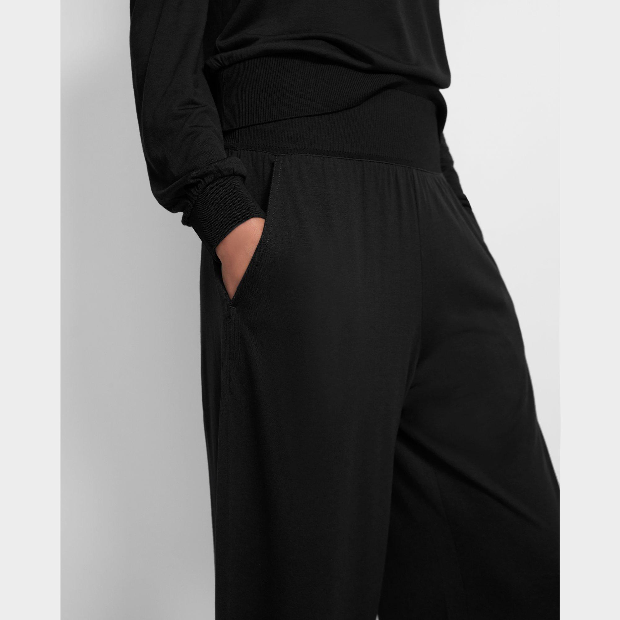 Ribbed Waistband Pant in Modal-Silk