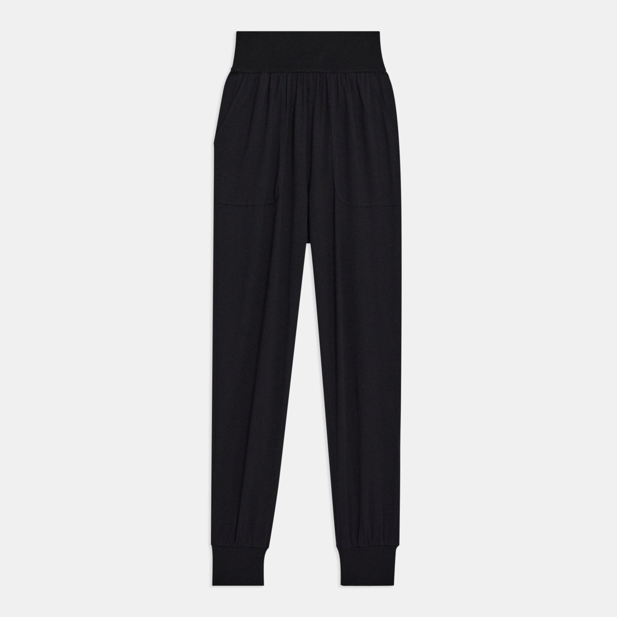 Black silk jogger pants online