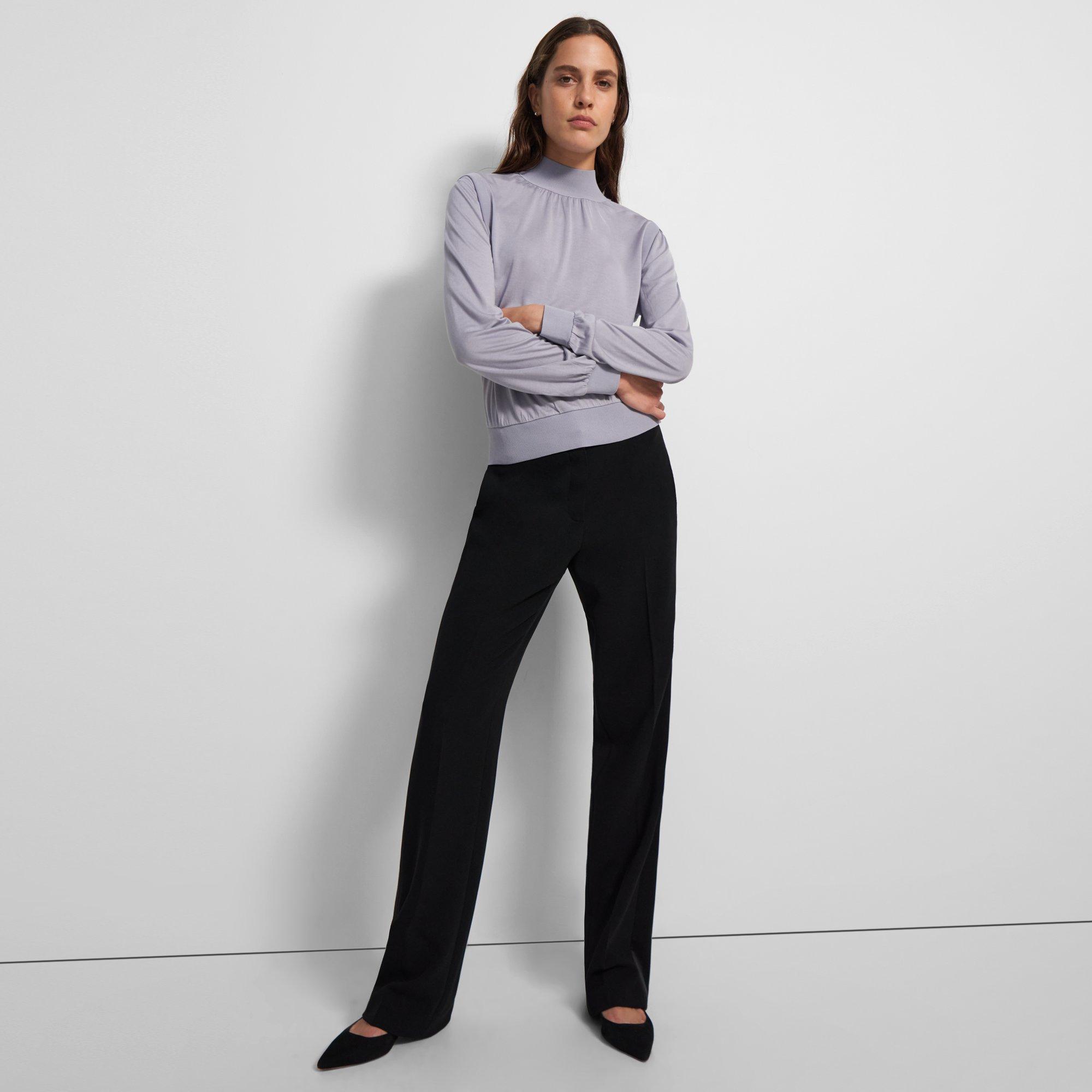 Mock Neck Top in Modal-Silk