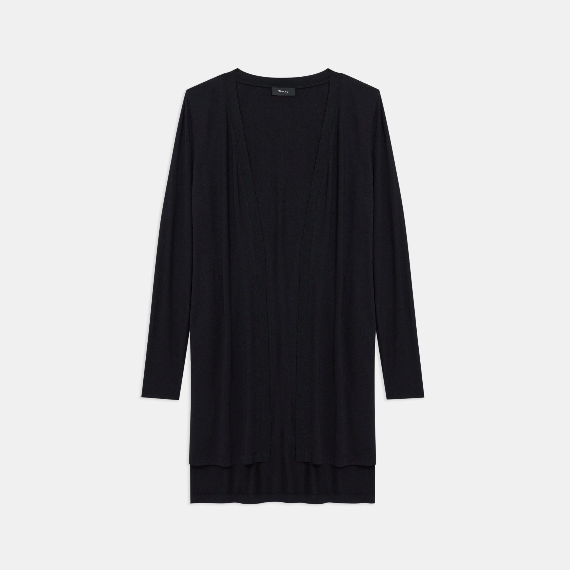 Step Hem Cardigan in Modal-Silk