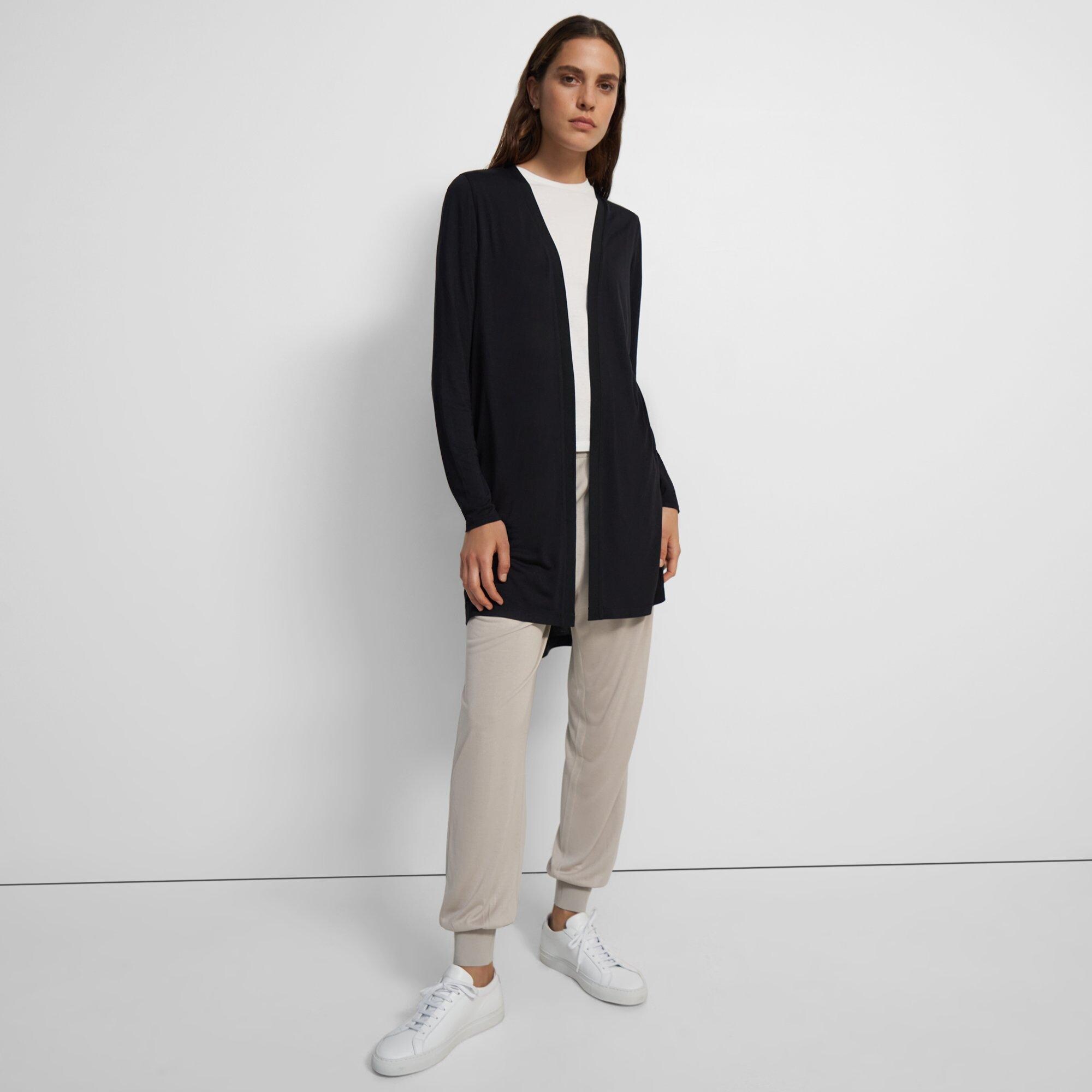 Step Hem Cardigan in Modal-Silk