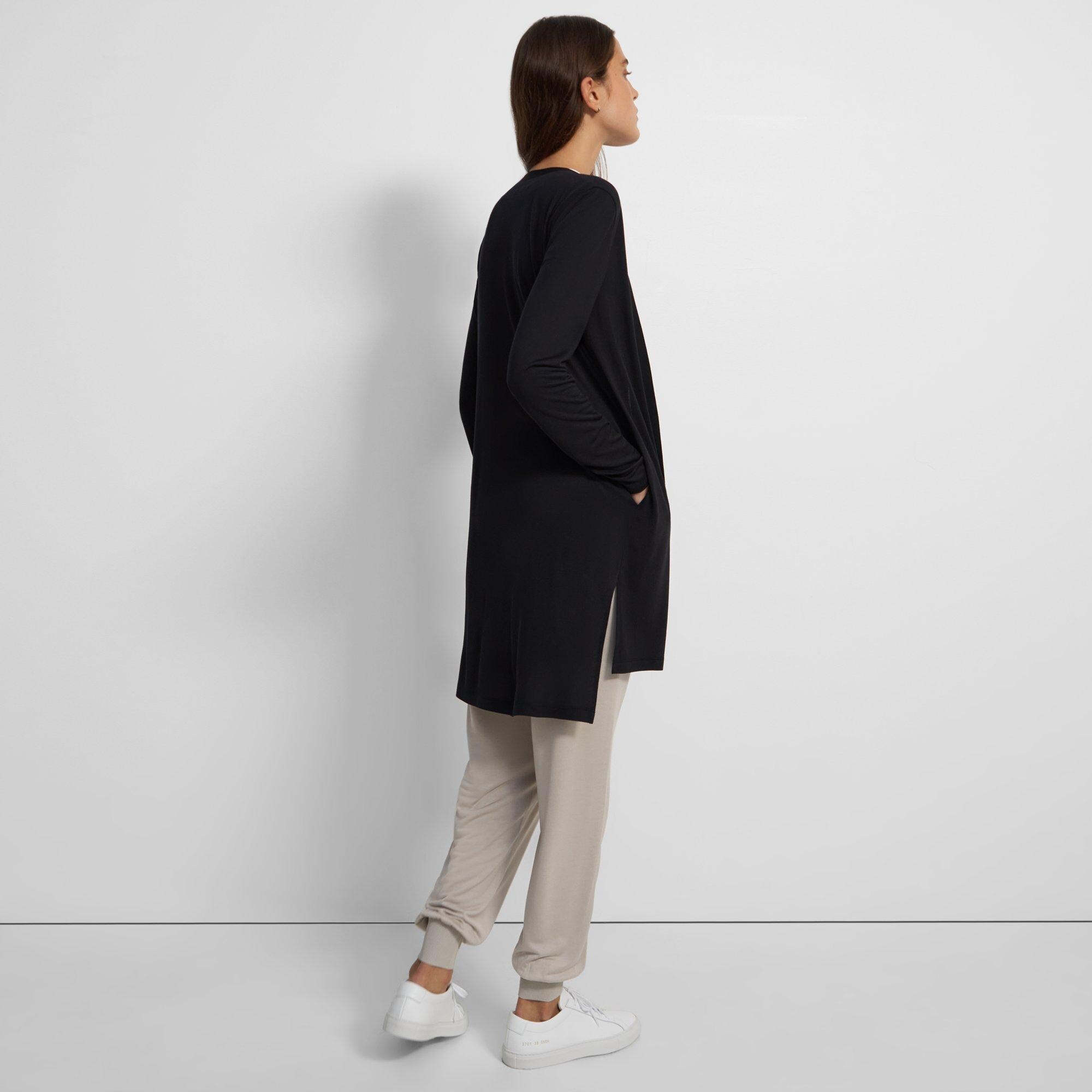 Step Hem Cardigan in Modal-Silk